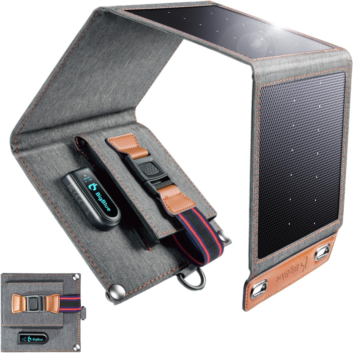 [Cargador solar pequeño mejorado] Paneles solares BigBlue de 14 W S...