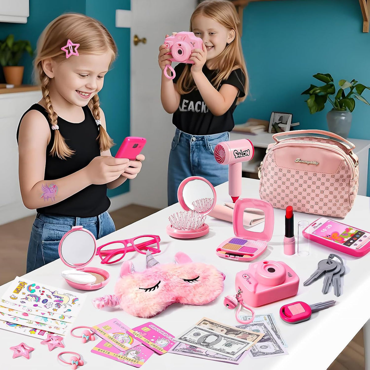 Bolso para Niña Pequeña con Maquillaje de Juguete para Niños de 3-5...