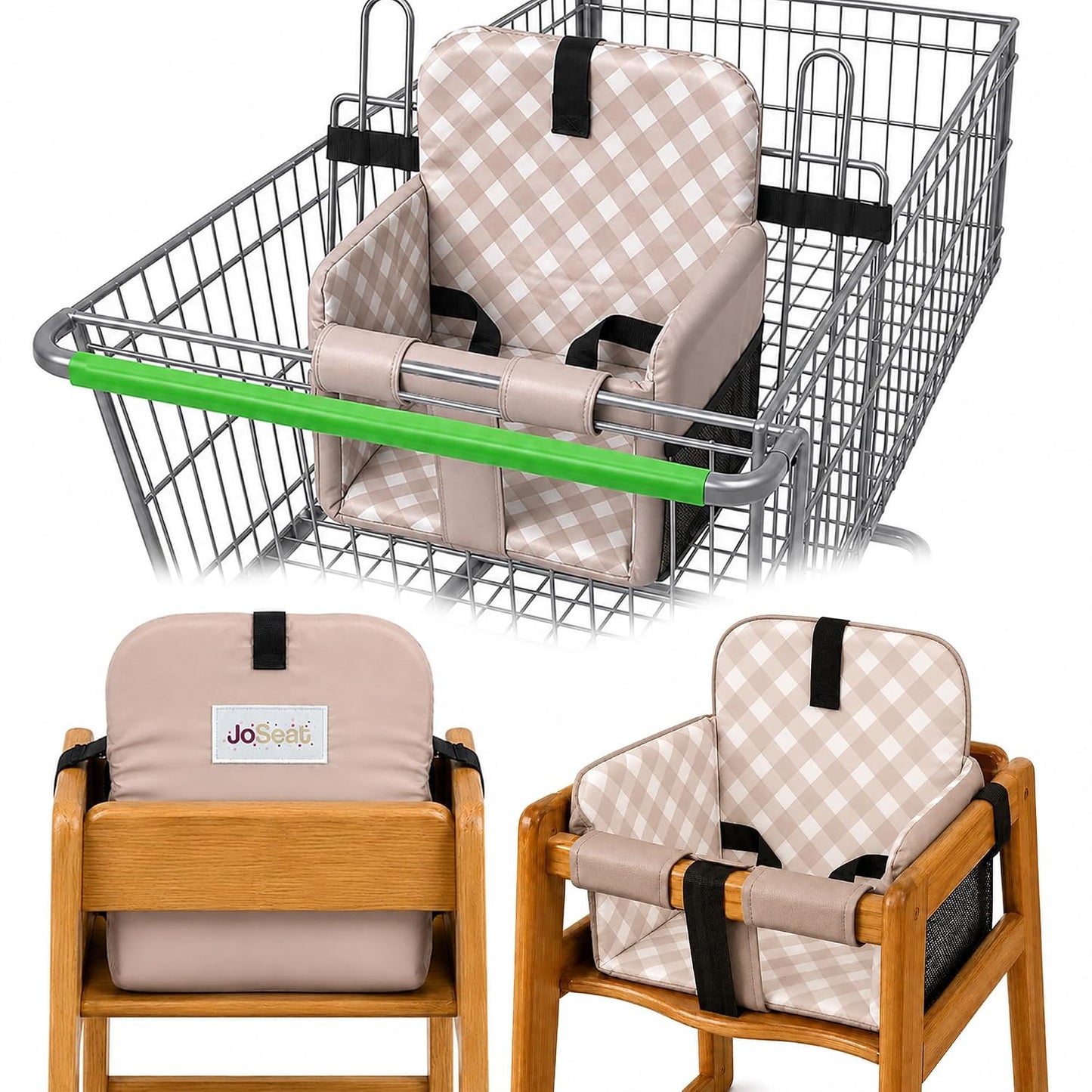 JoSeat Funda de asiento para bebé, beige a cuadros | Protector de a...