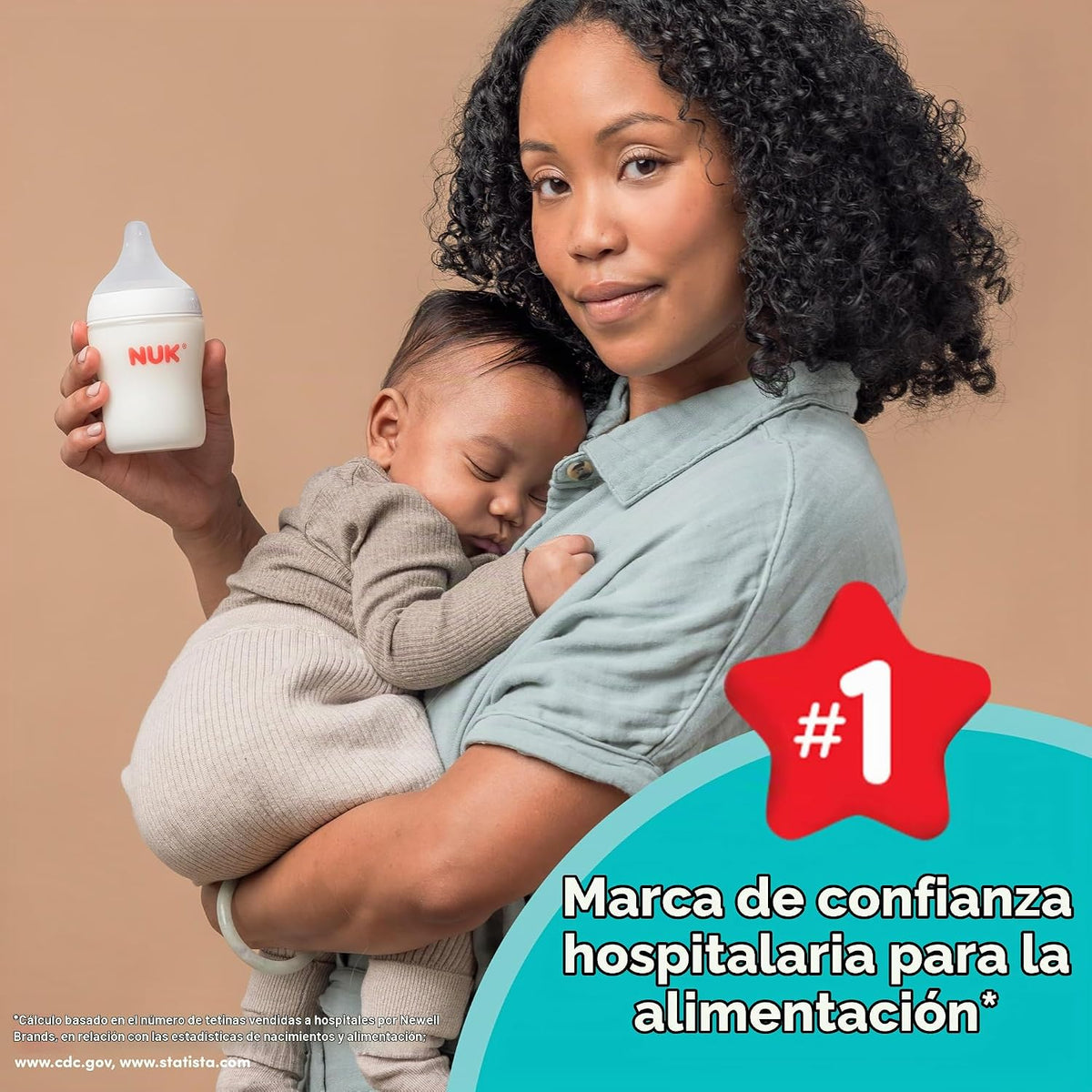 NUK Perfect Match - Botella de vidrio natural + anticólico, 8 onzas...
