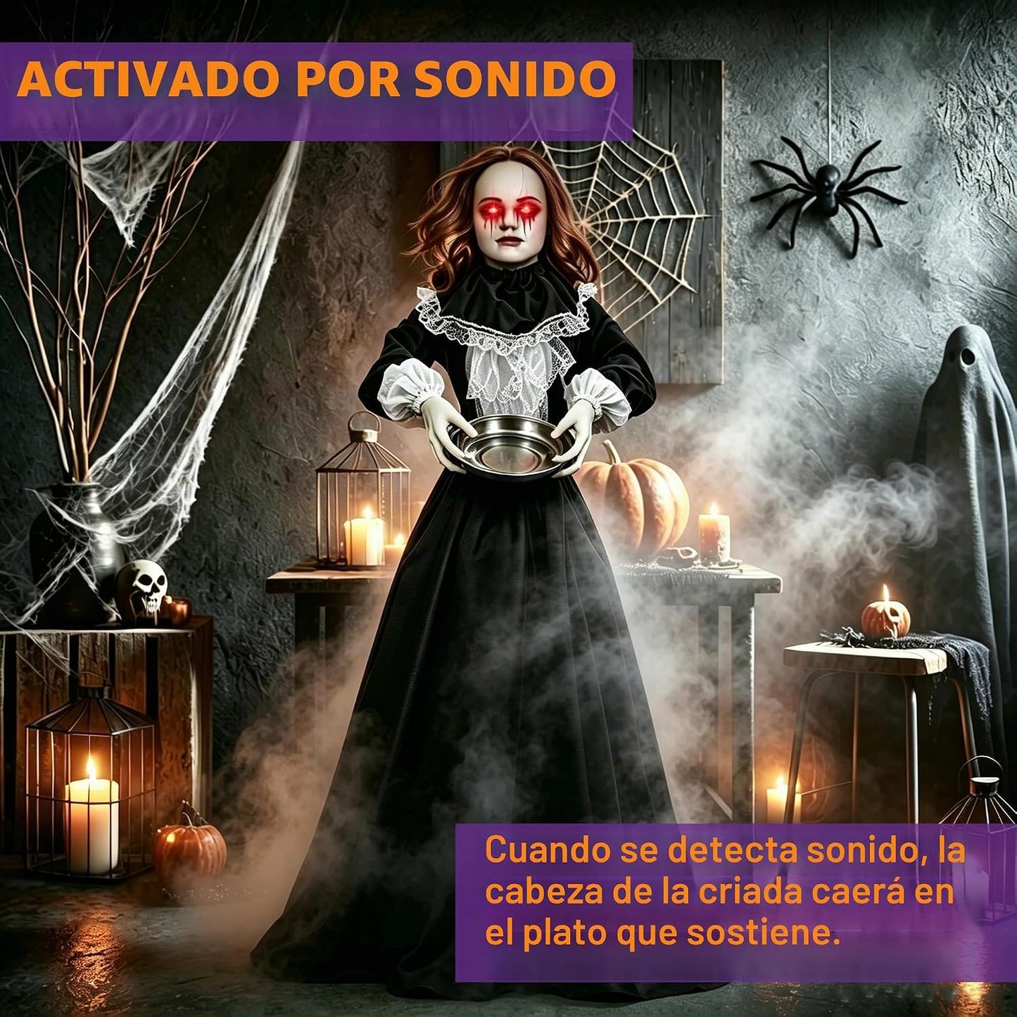 TW SHINE Decoraciones de mucama de pie animatronics de Halloween de...