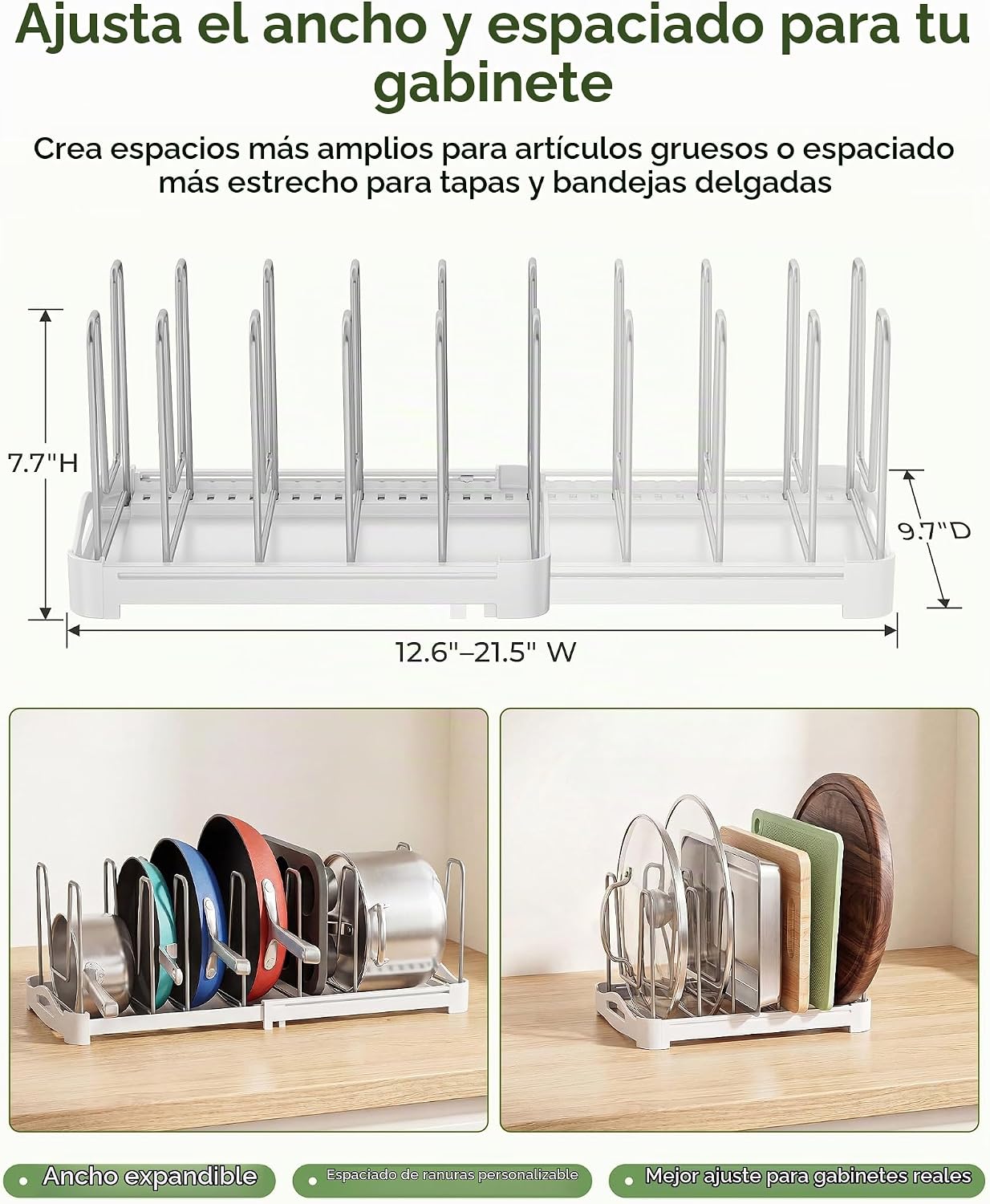 EVERIE - Organizador ajustable para utensilios de hornear con sopor...