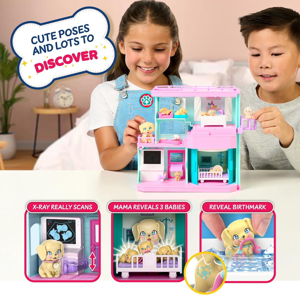 Little Live Pets Mama Surprise Families Pet Vet Playset, Set de Jue...