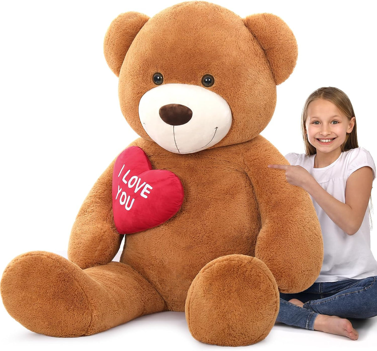 MaoGoLan Oso de Peluche Gigante de 6 Pies - Corazón Rojo "Te Am...