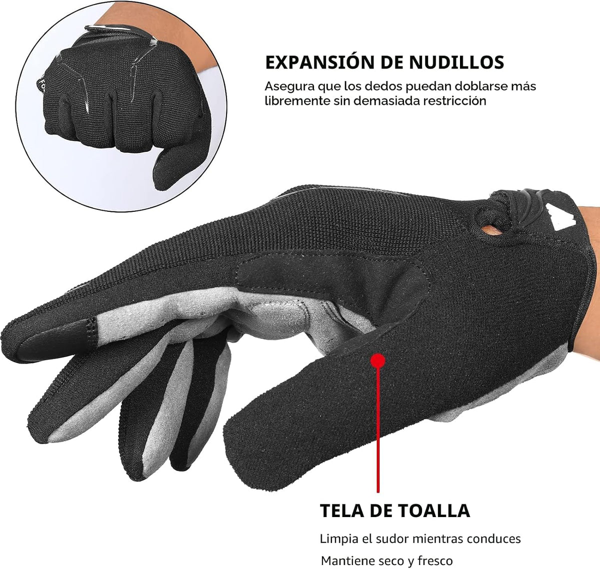 WESTWOOD FOX Guantes de ciclismo para hombres - Guantes de dedo com...