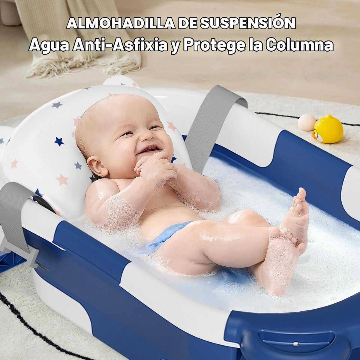MoreFeel Bañera plegable para bebé recién nacido con termómetro y 1...