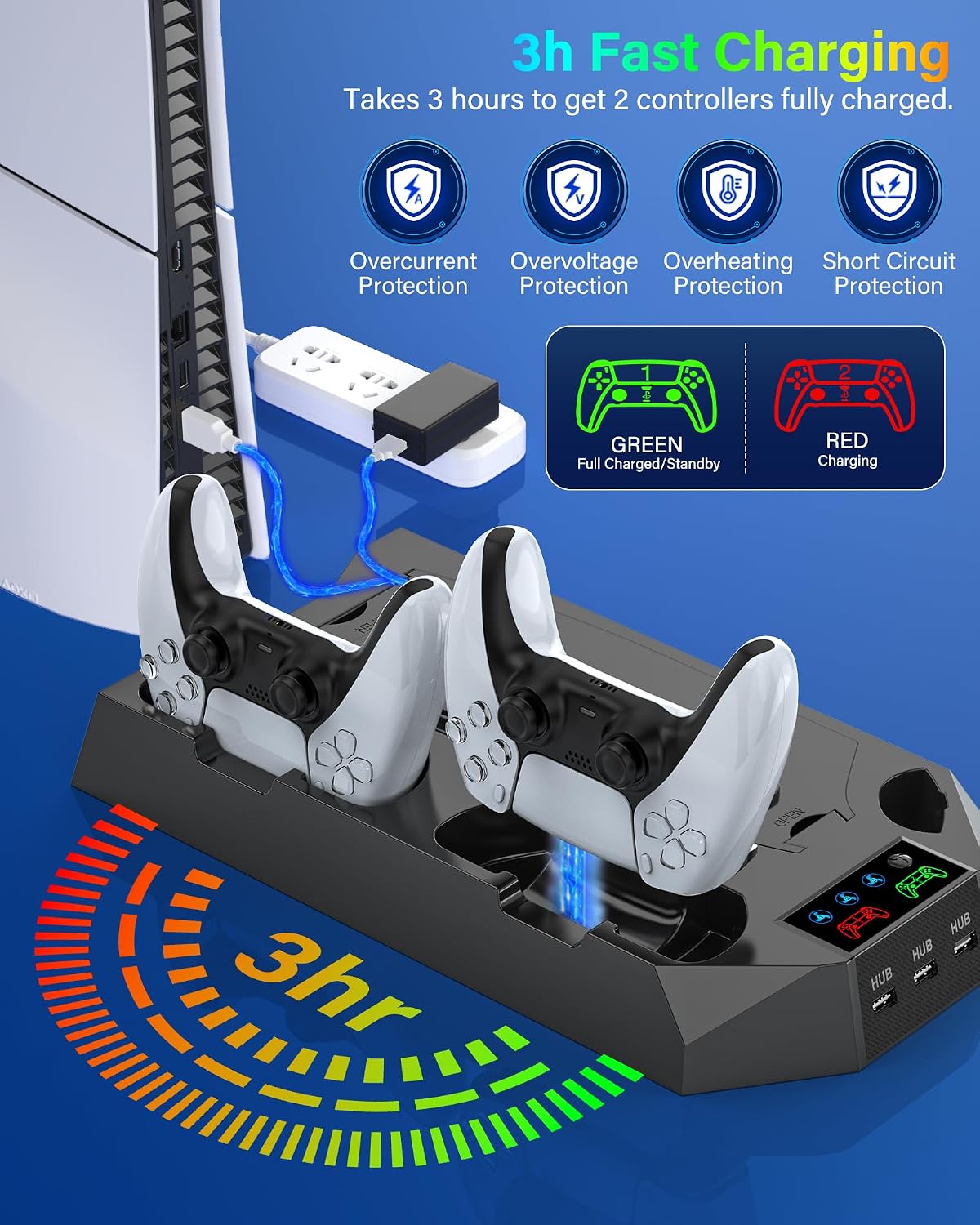 Soporte PS5\/PS5 Slim\/PS5 Pro y estación de refrigeración con esta...