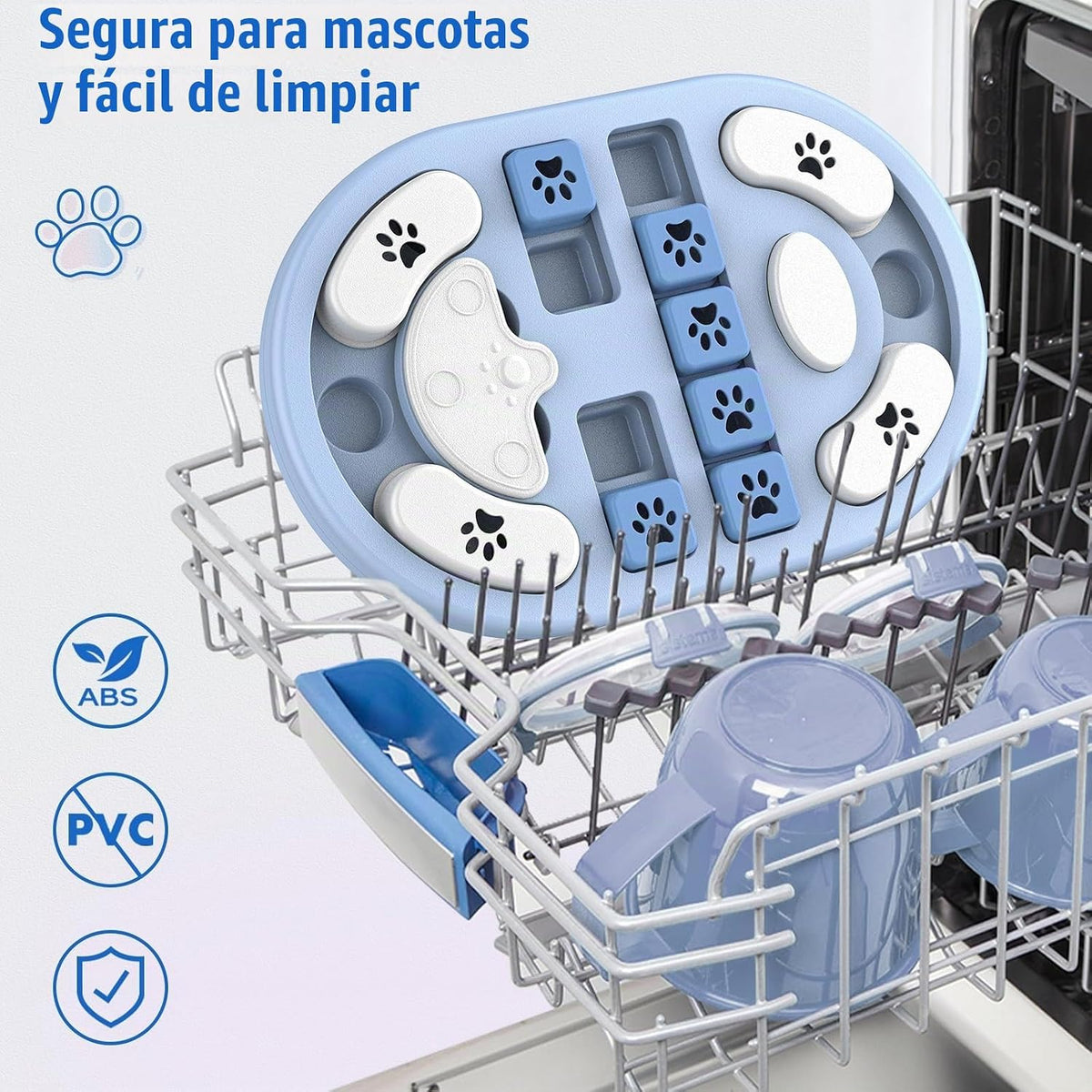 Juguete de rompecabezas para perros, alimentador lento interactivo...