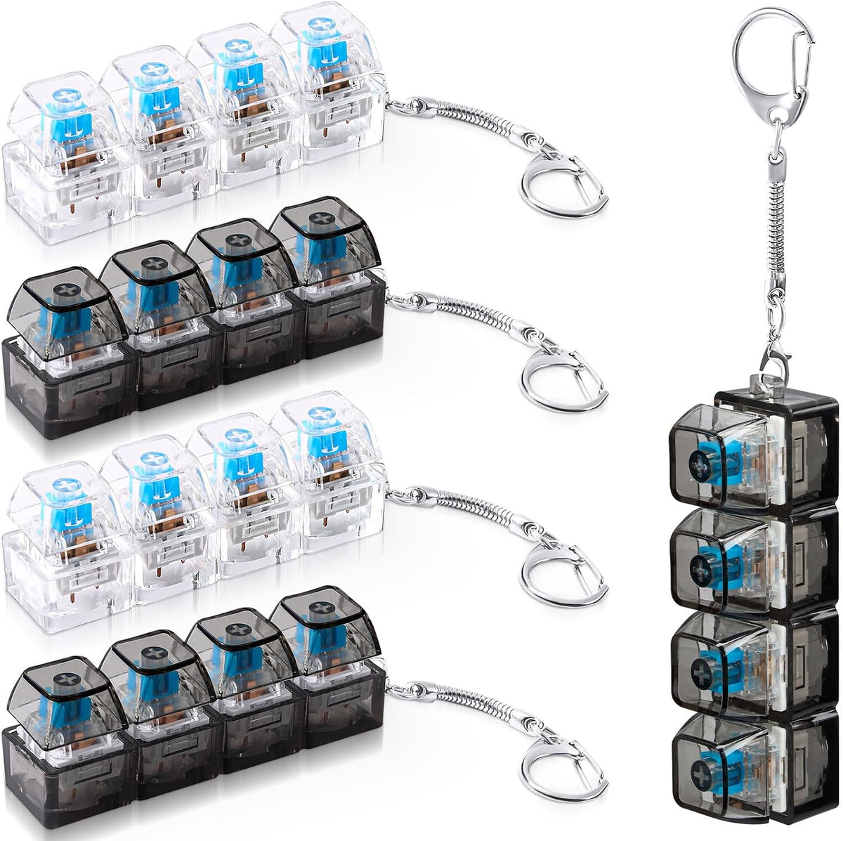 Halloscume 4 piezas de teclado para adultos, juguete de clicker 4 e...