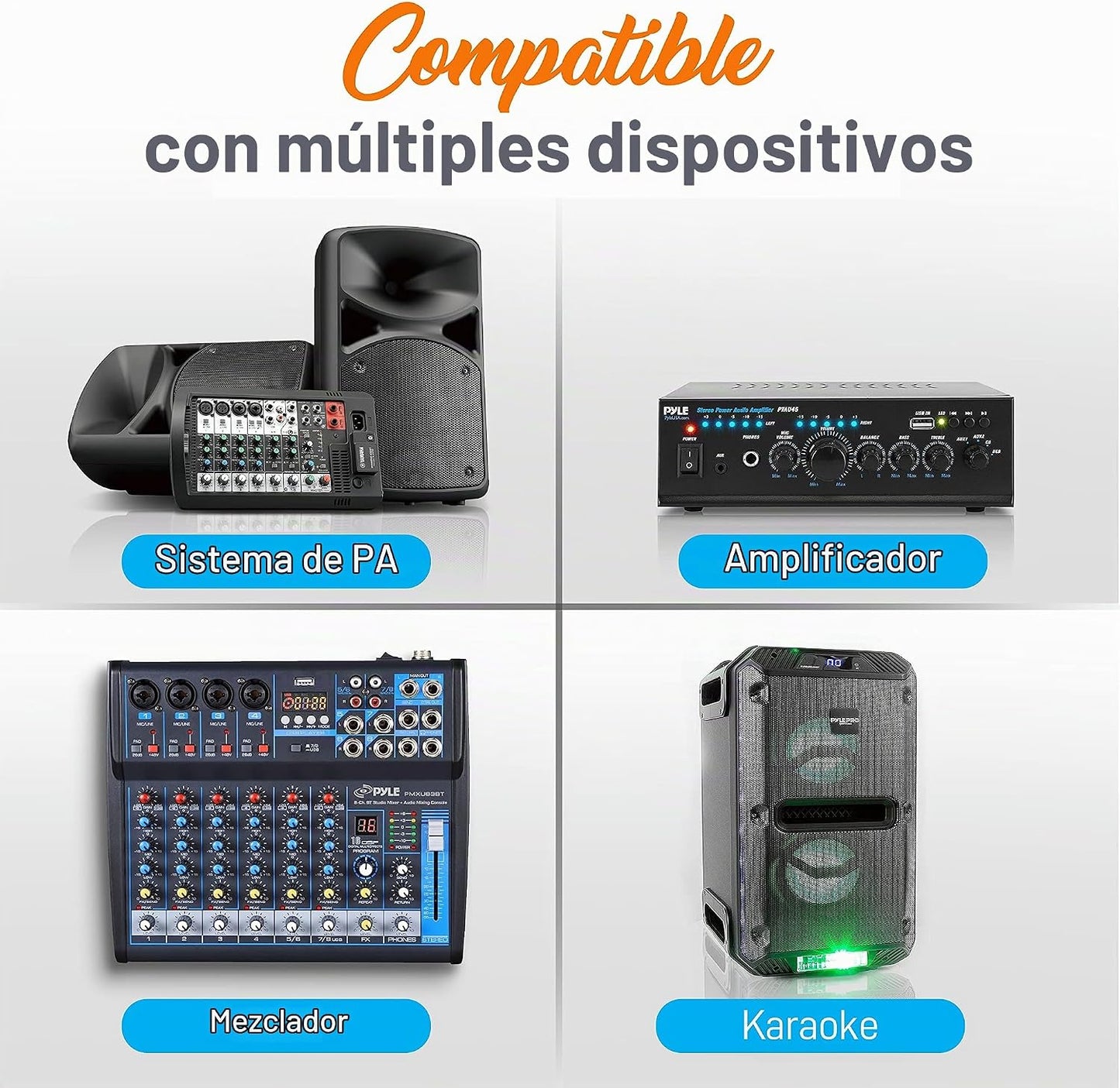 Pyle Kit de Sistema de Micrófono Inalámbrico UHF - Set de Micrófono...