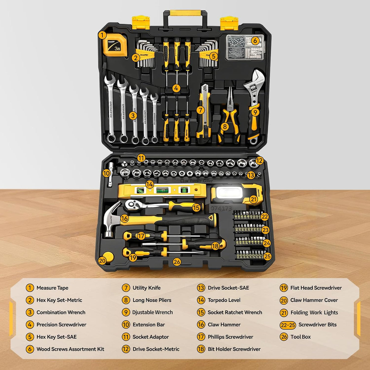 GRENPRO Set de herramientas de 219 piezas, kit de herramientas para...