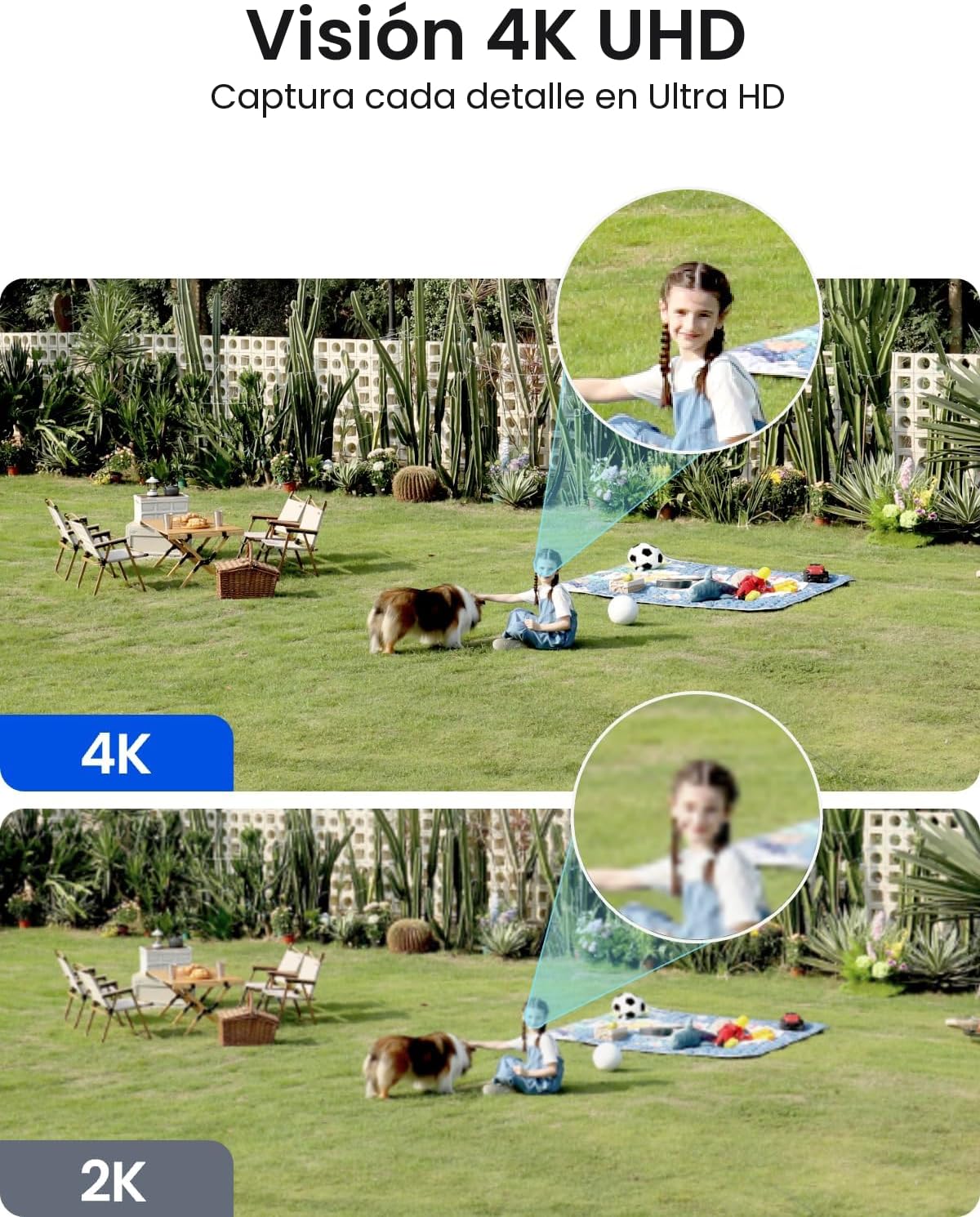 REOLINK Cámara solar 4K 180 ° de doble lente 8MP al aire libre inal...