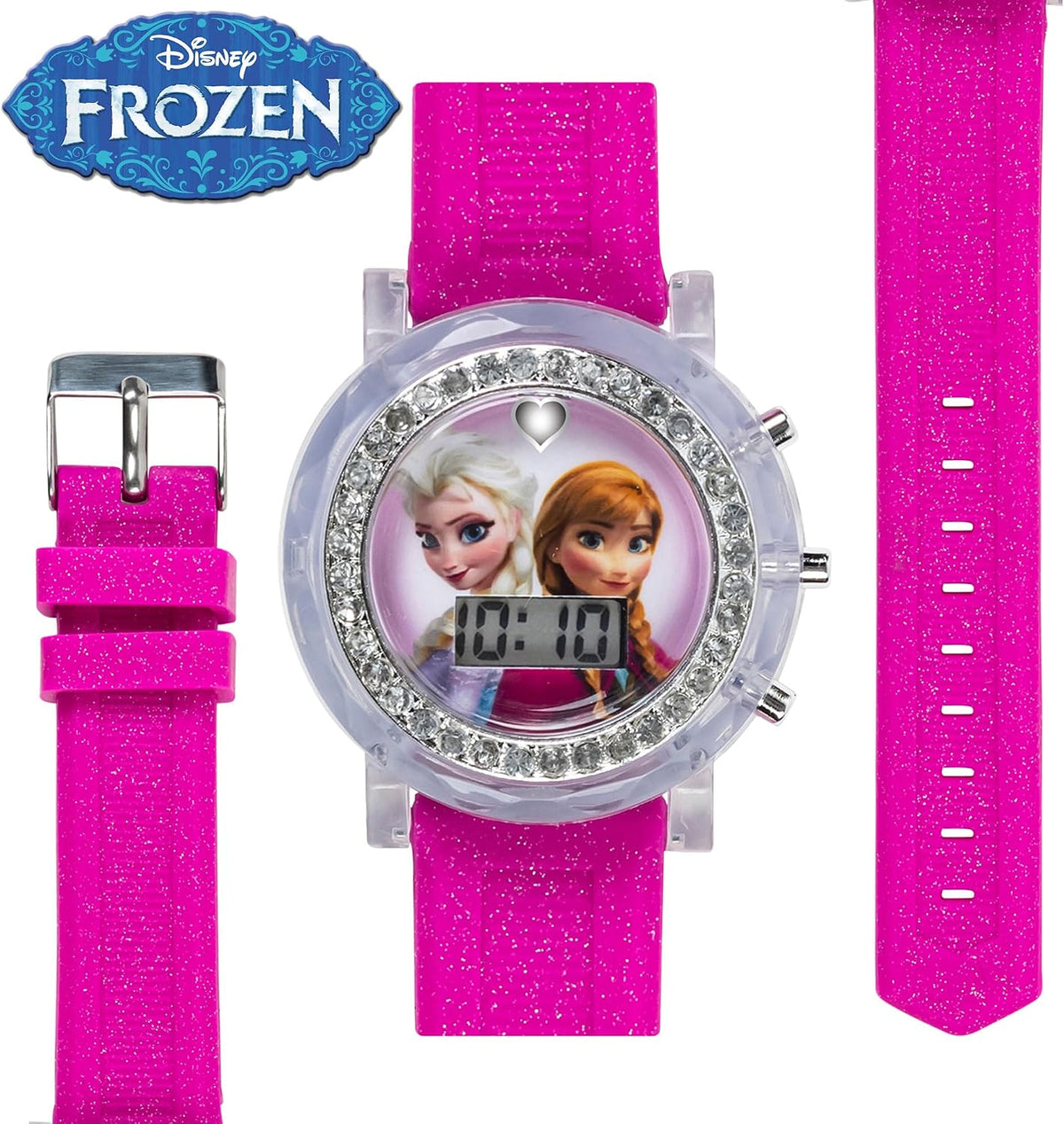 Frozen Elsa y Anna - Reloj LCD con correa de silicona