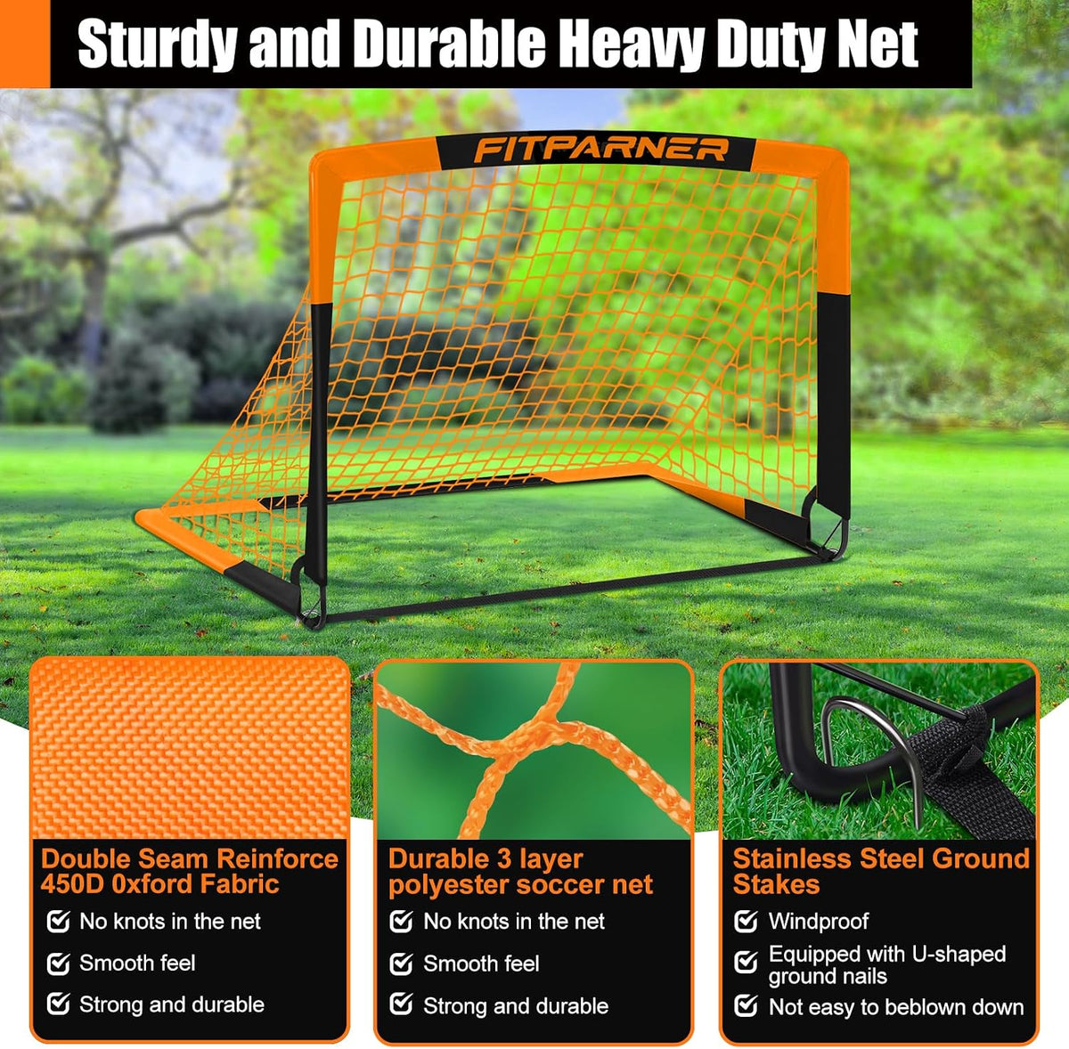 FITPARNER Arcos de Fútbol para Niños para Patio Trasero - Juego de...