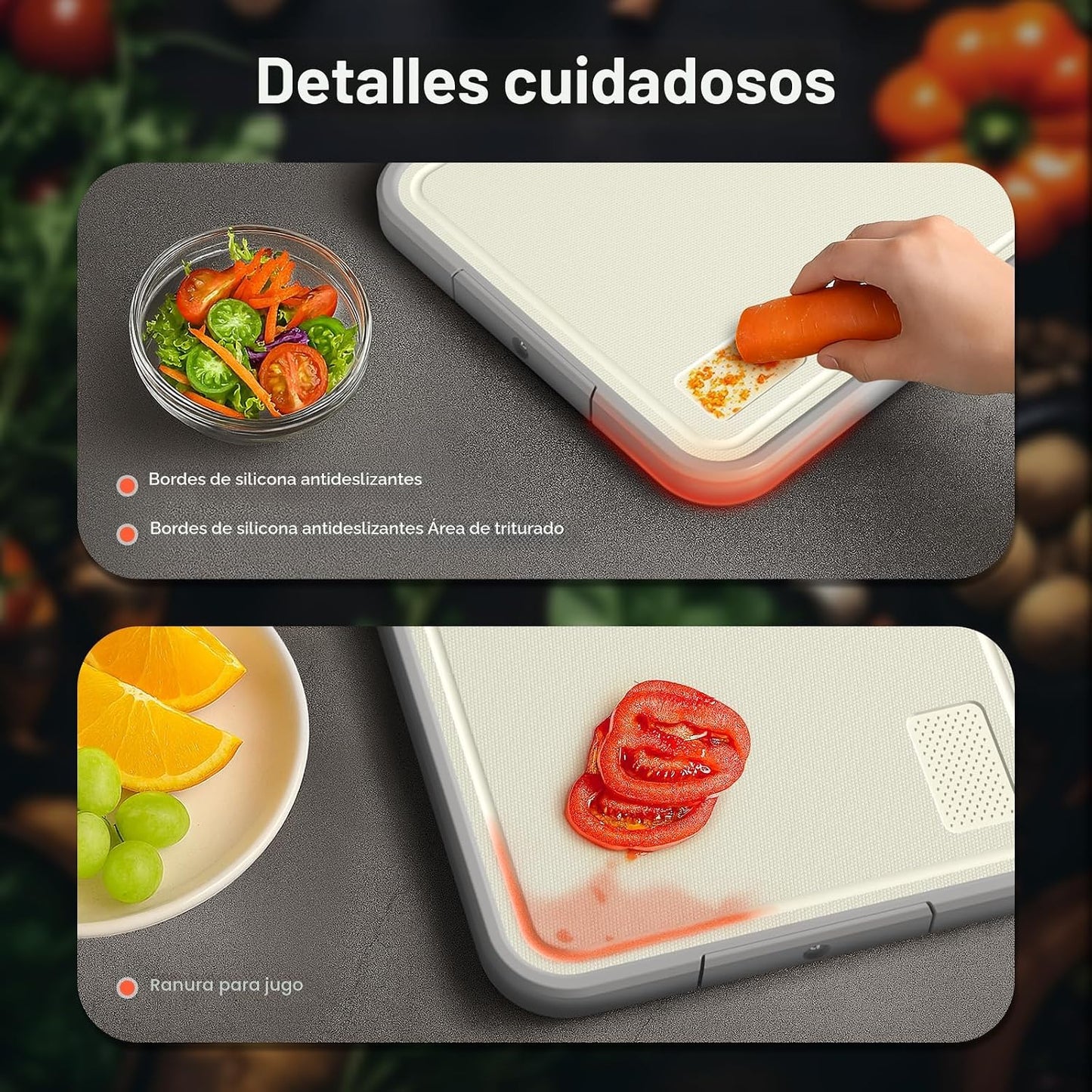 Sumzzz Tabla de cortar de acero inoxidable para cocina, tabla de co...