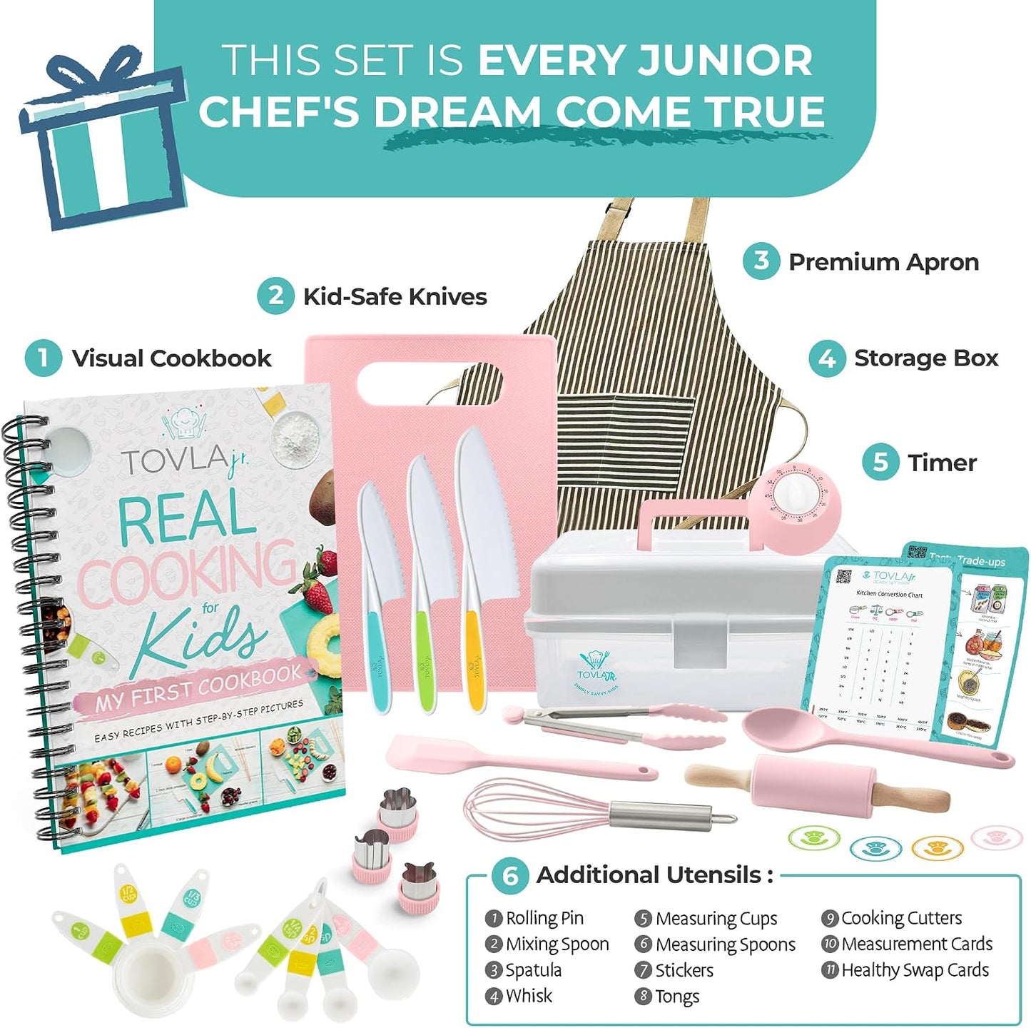 TOVLA Juegos de cocina para niños reales para niñas de 4 a 12 años...