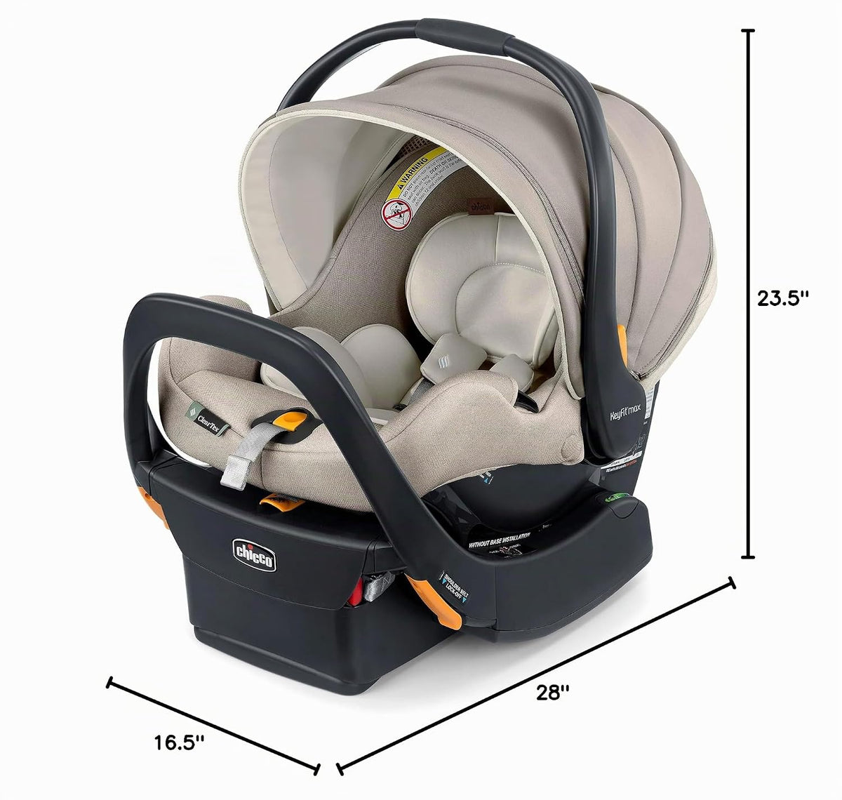 Chicco KeyFit Max Zip ClearTex - Asiento infantil para automóvil co...