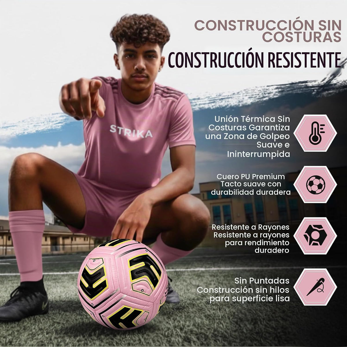 STRIKA Balón de fútbol prémium tamaño 5 y 4 \u2013 Pelota híbrida p...