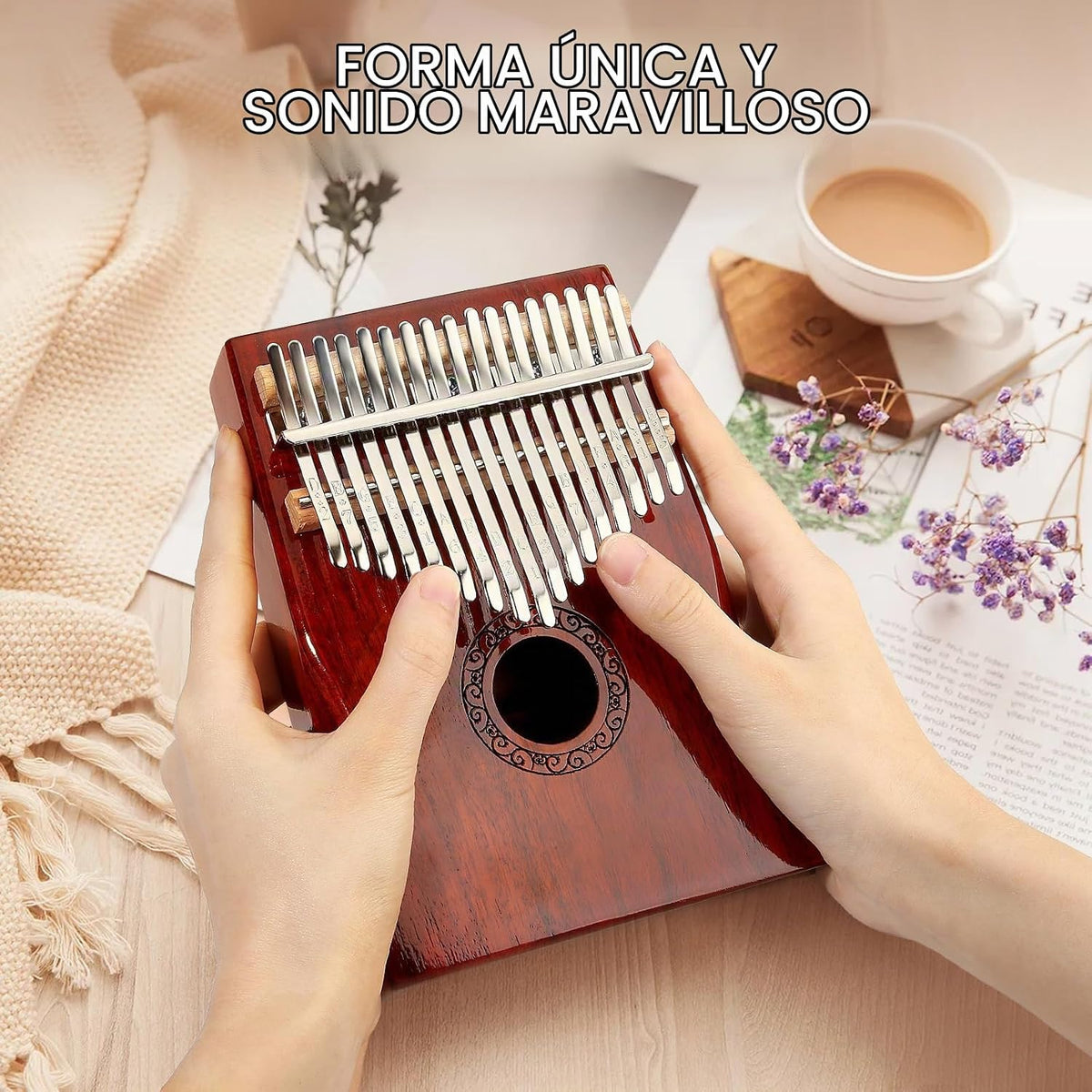 Kalimba Piano de Pulgar, YUNDIE Portátil de 17 Teclas Mbira Piano d...