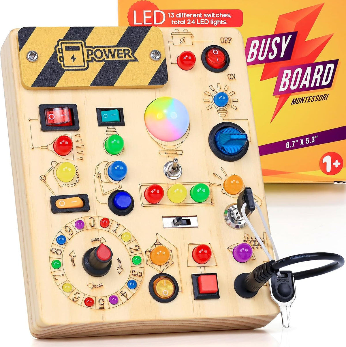 RichBoy Tableros ocupados, estilo interruptor de luces, madera, 37...