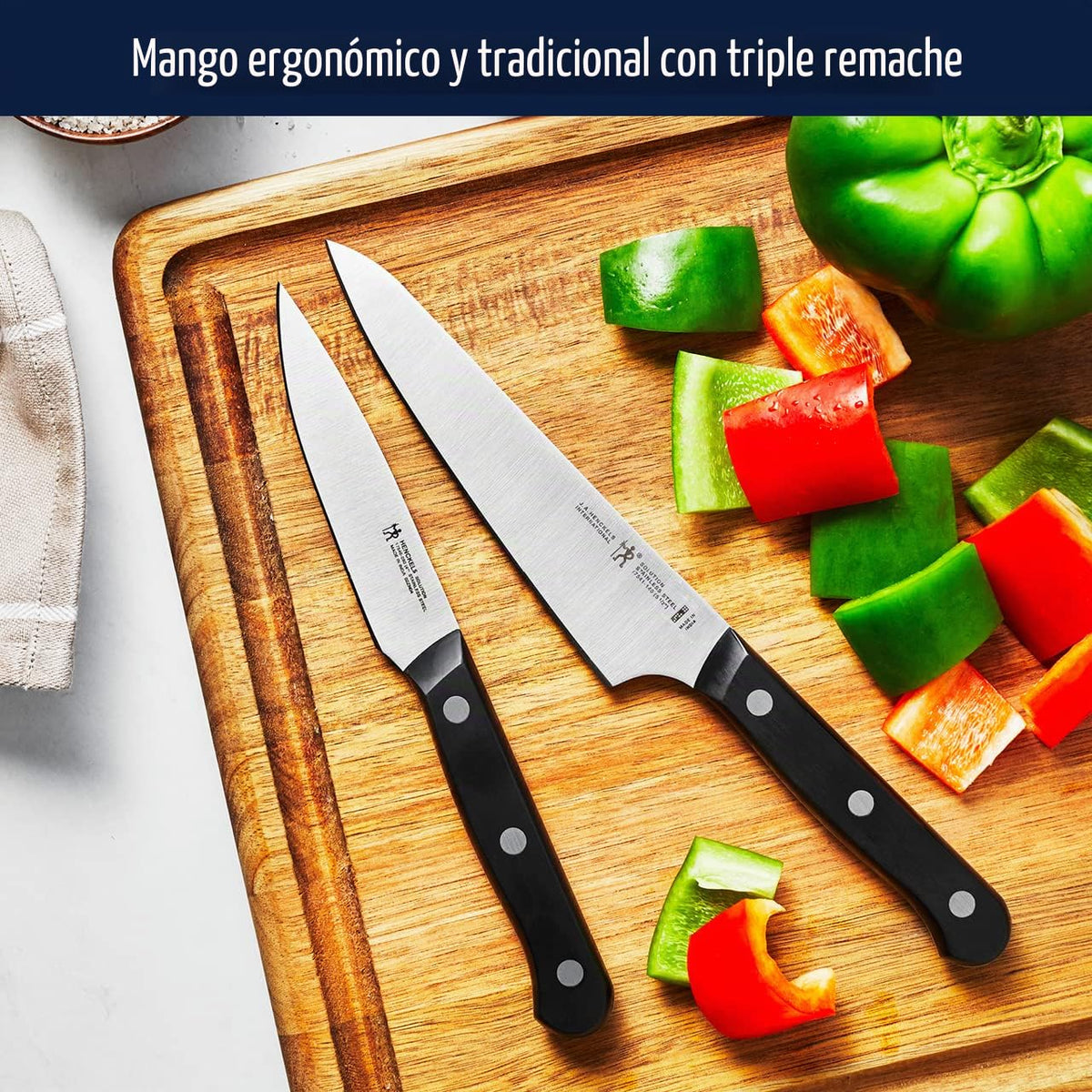 Henckels Solution - Juego de cuchillos de 15 piezas, afilado para |...
