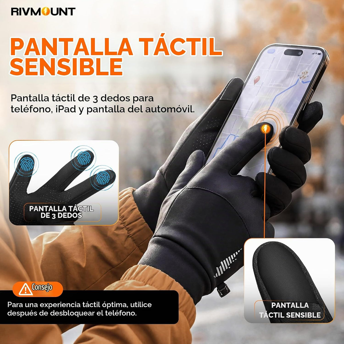 Rivmount - Guantes de invierno resistentes al agua con pantalla tác...