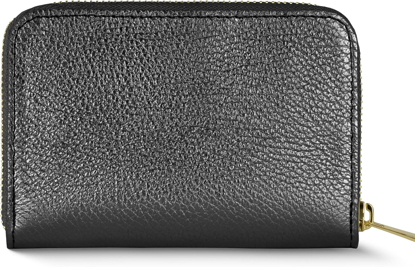 TAKEASY Cartera italiana de cuero metálico genuino para mujer con c...