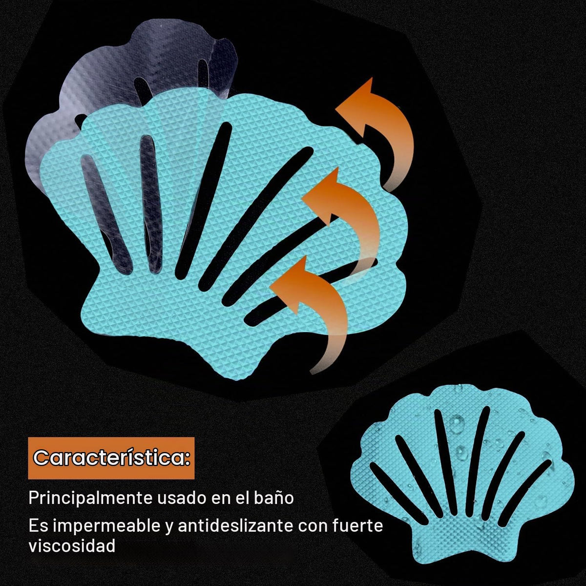 Secopad - Adhesivos antideslizantes originales para bañera, almejas...