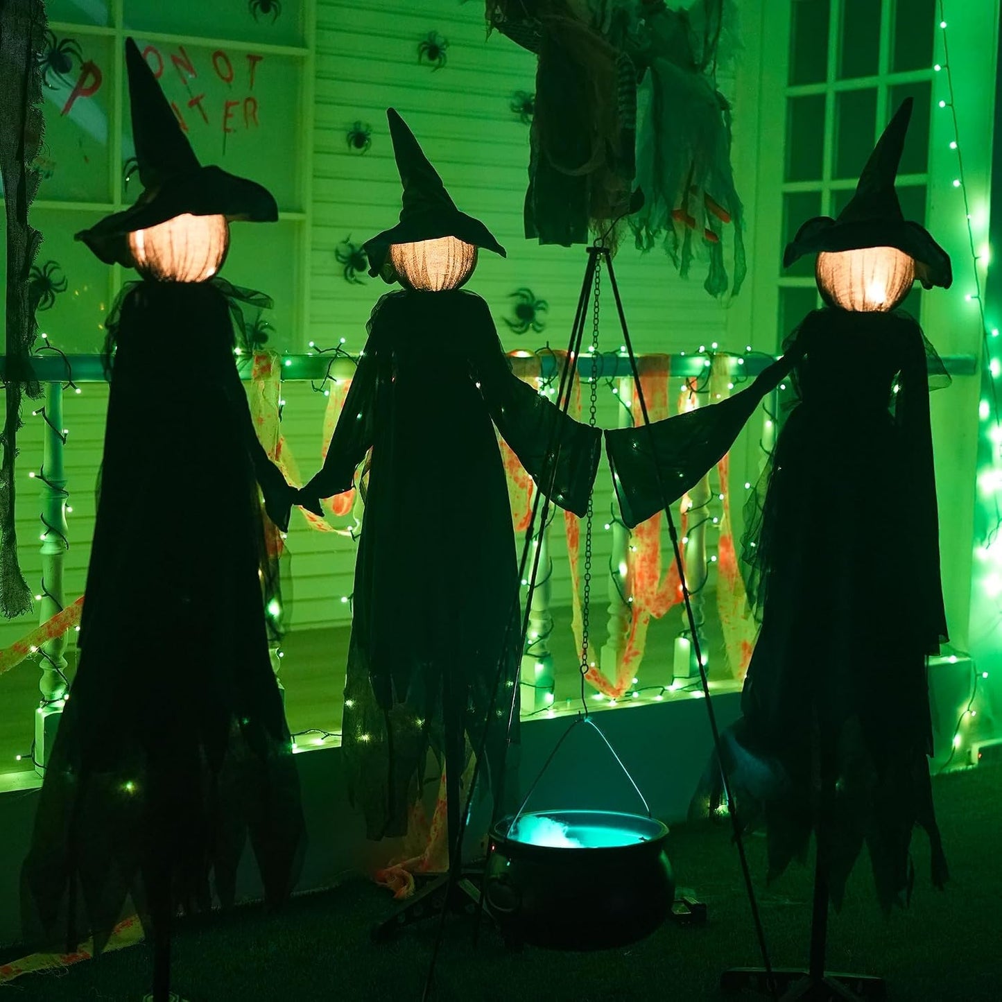 TW SHINE Decoración de bruja de Halloween para exteriores, juego de...