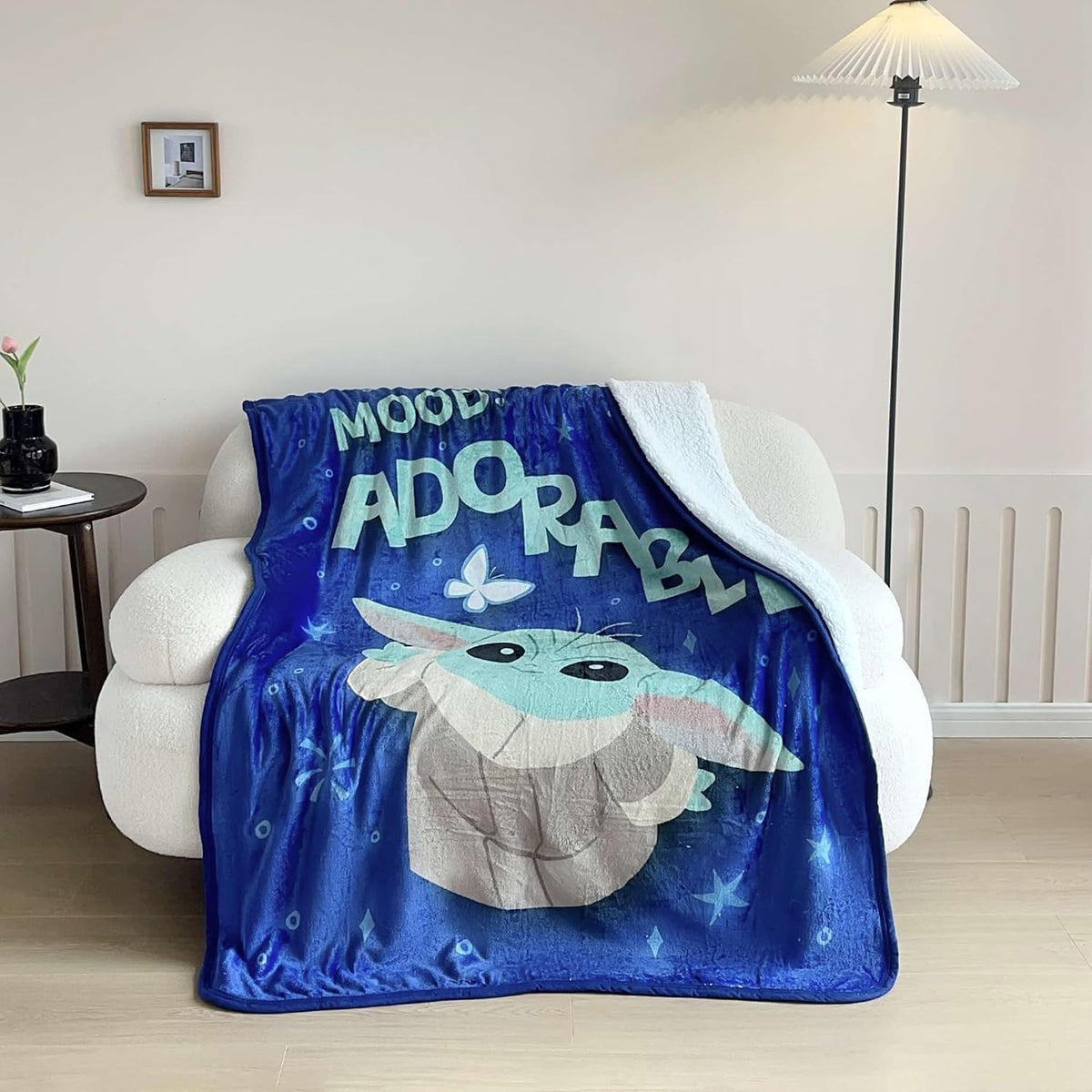 Disney Star Wars The Mandalorian Adorable manta de seda con forro p...