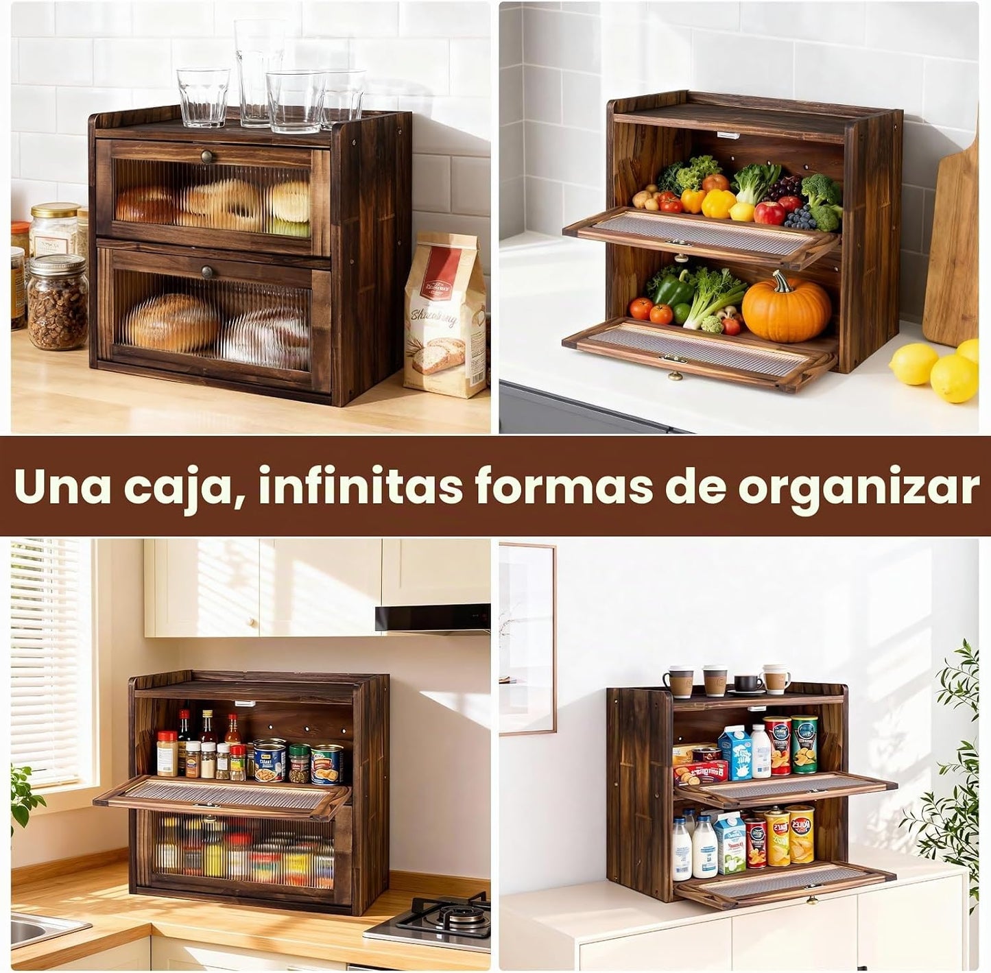 Homcookit Panera para encimera de cocina, contenedor de almacenamie...