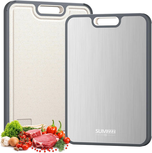 Tabla de cortar de titanio para cocina, tabla de cortar de doble ca...