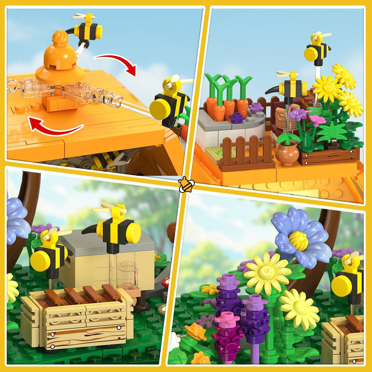 INSOON Bee House - Juego de construcción con luces para adultos, ki...