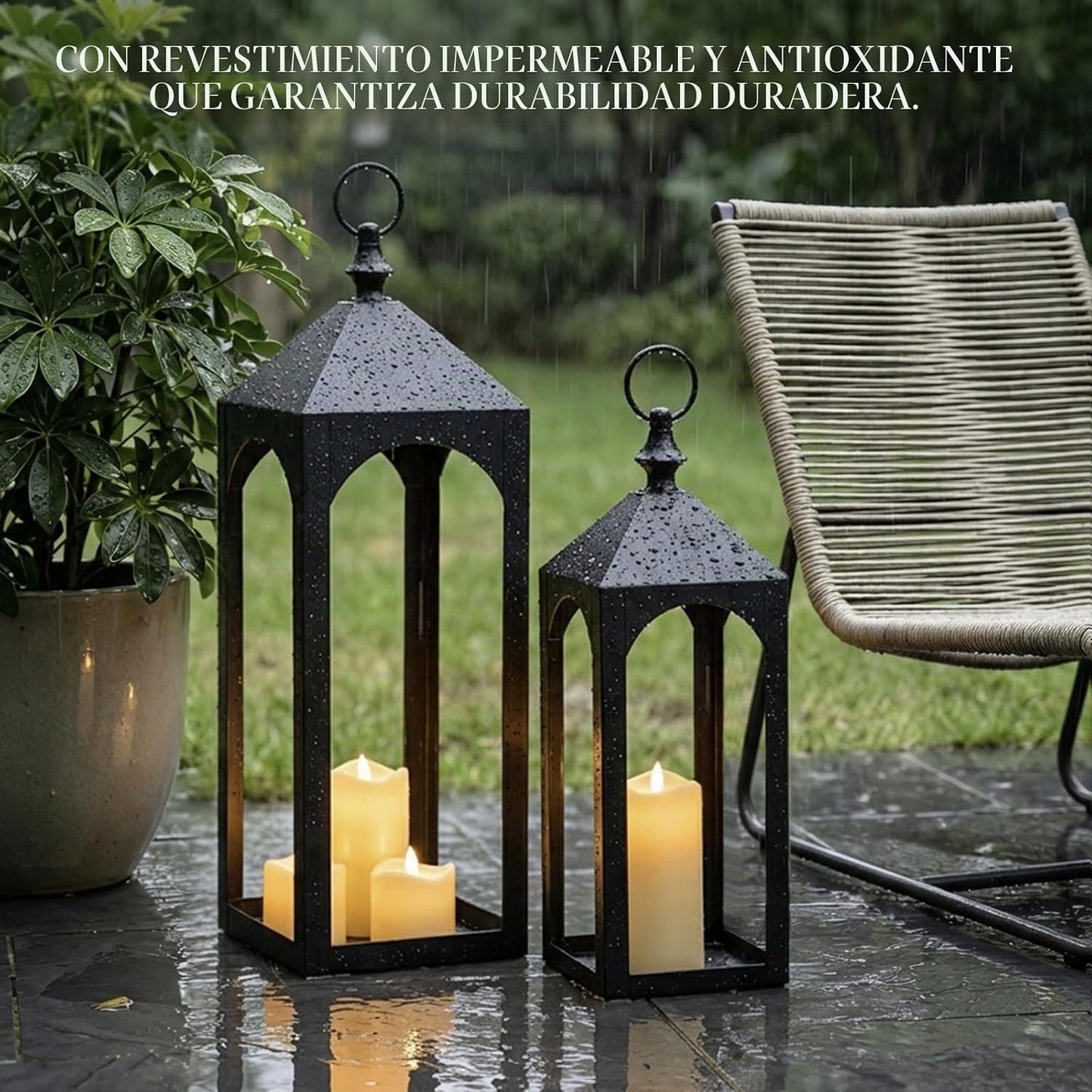 Staymoment Faroles Grandes para Exteriores para Porche: Juego de 2...