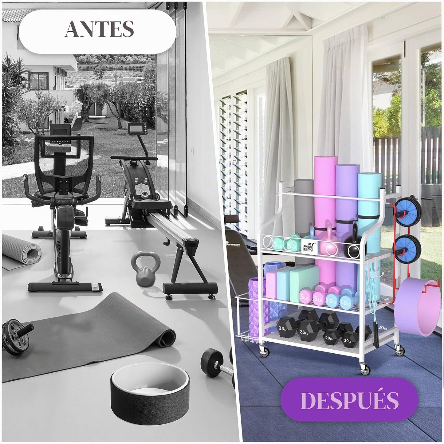 Mythinglogic Estante de almacenamiento para esterilla de yoga, esta...
