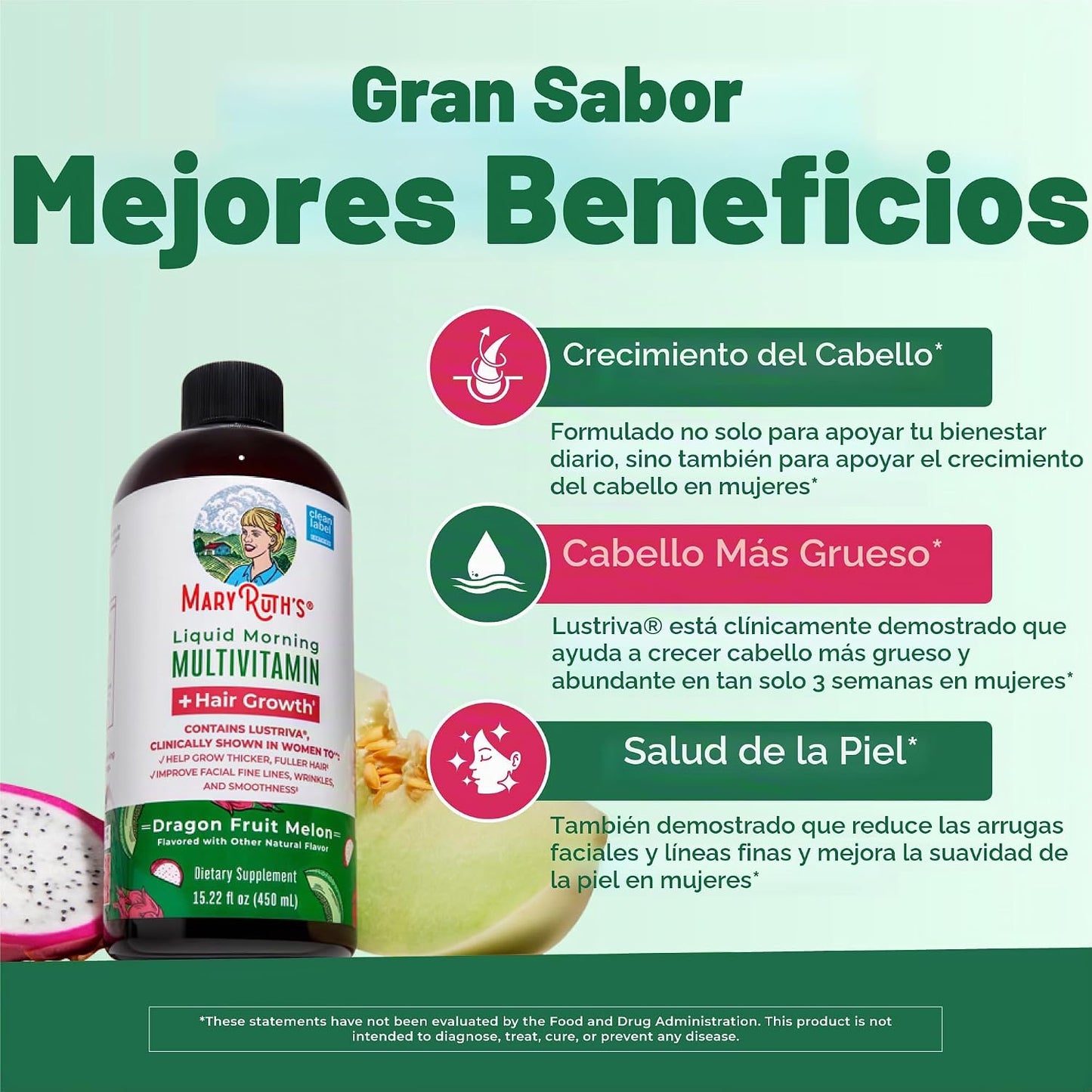 MaryRuth's Multivitamínico líquido + crecimiento del cabello | Biot...