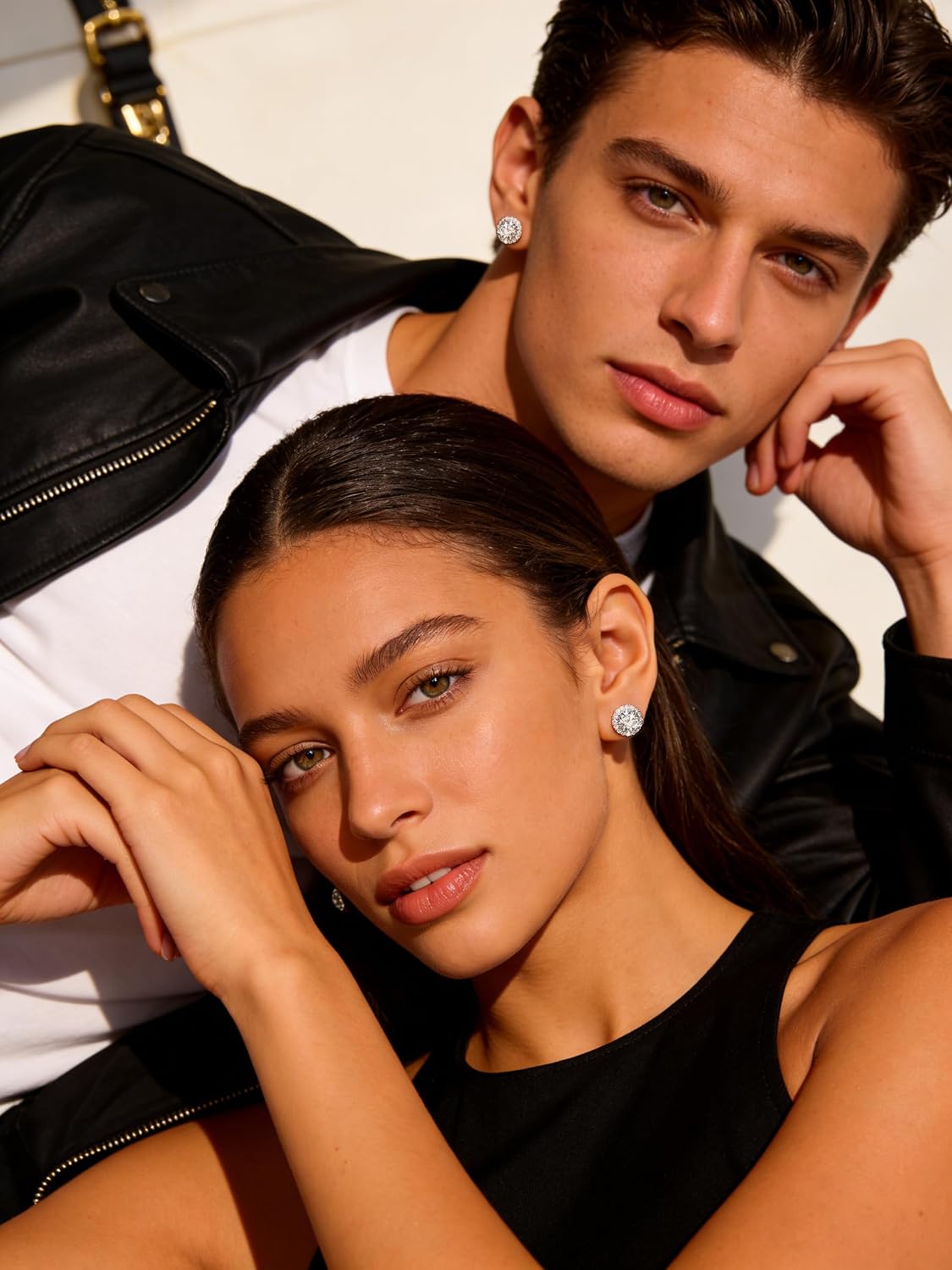 4 pares de aretes de plata para mujer, chapados en plata de 18 quil...