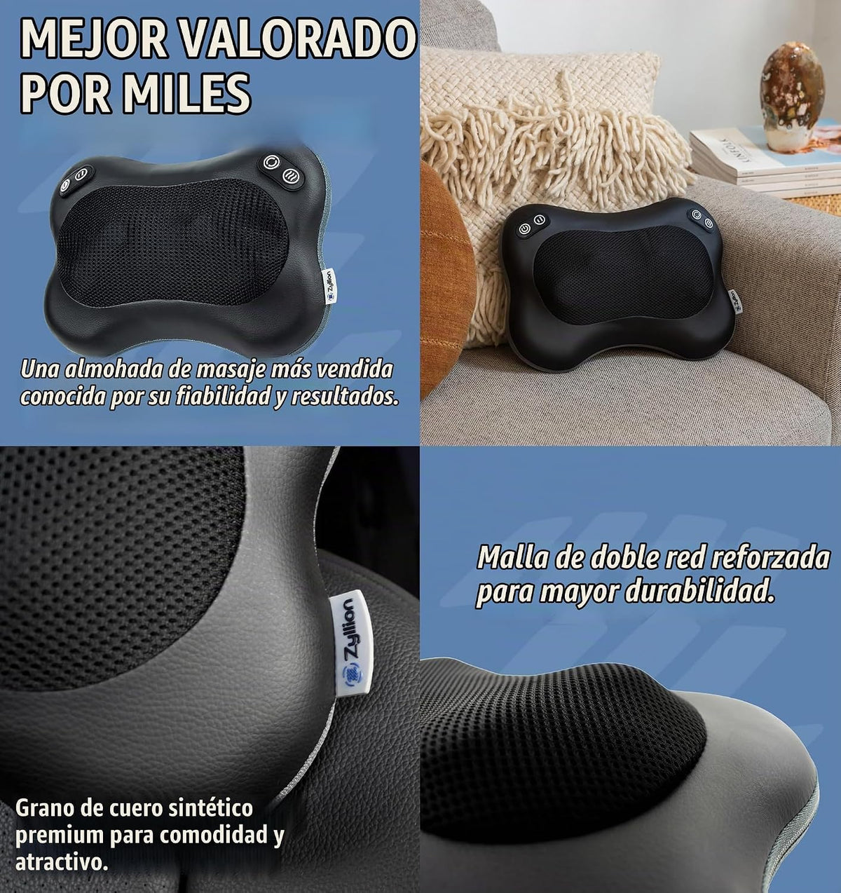Zyllion ZMA-34 Masajeador de espalda y cuello con calor para alivia...