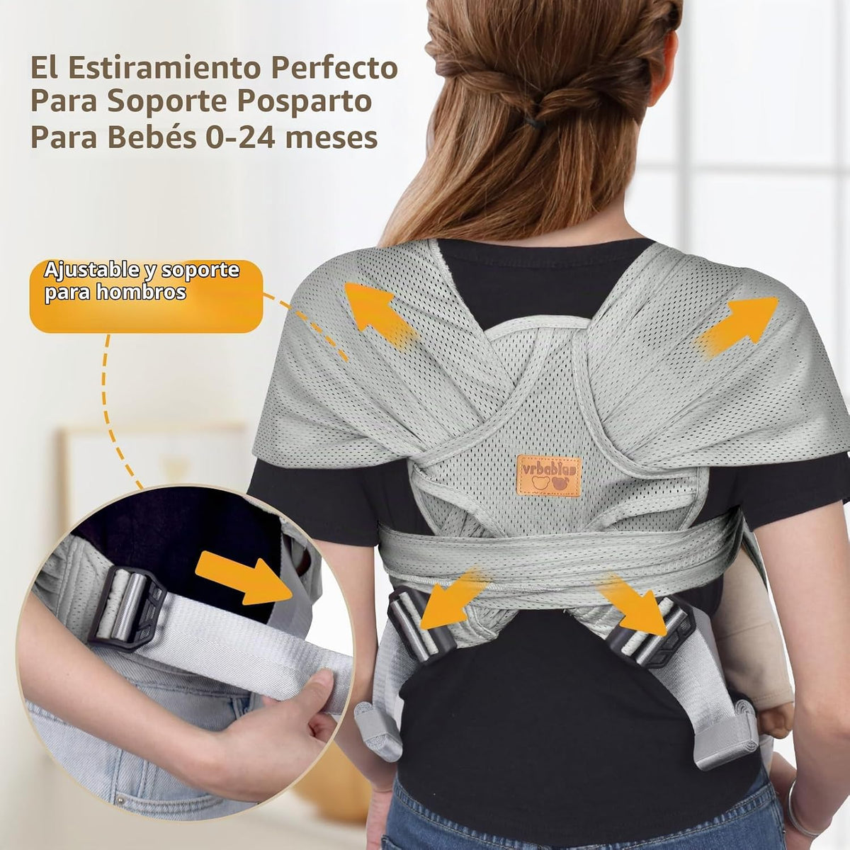 vrbabies Fular portabebés para recién nacidos y niños pequeños, agr...