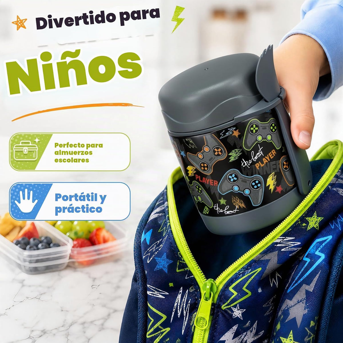 Thermo de 300 ml para sopa de alimentos calientes para niños, tarro...