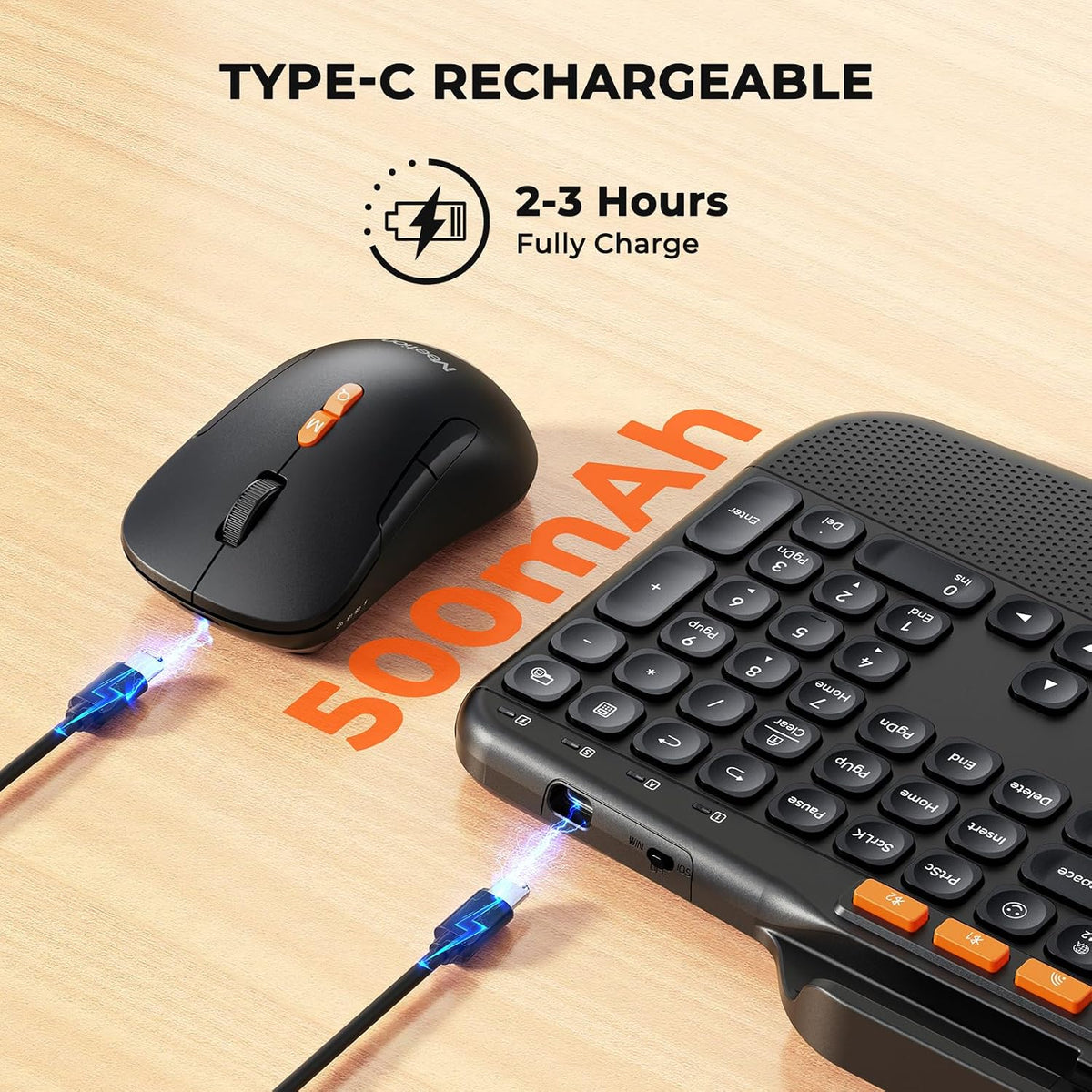 MEETION Combo inalámbrico del ratón del teclado, ergonómico Bluetoo...