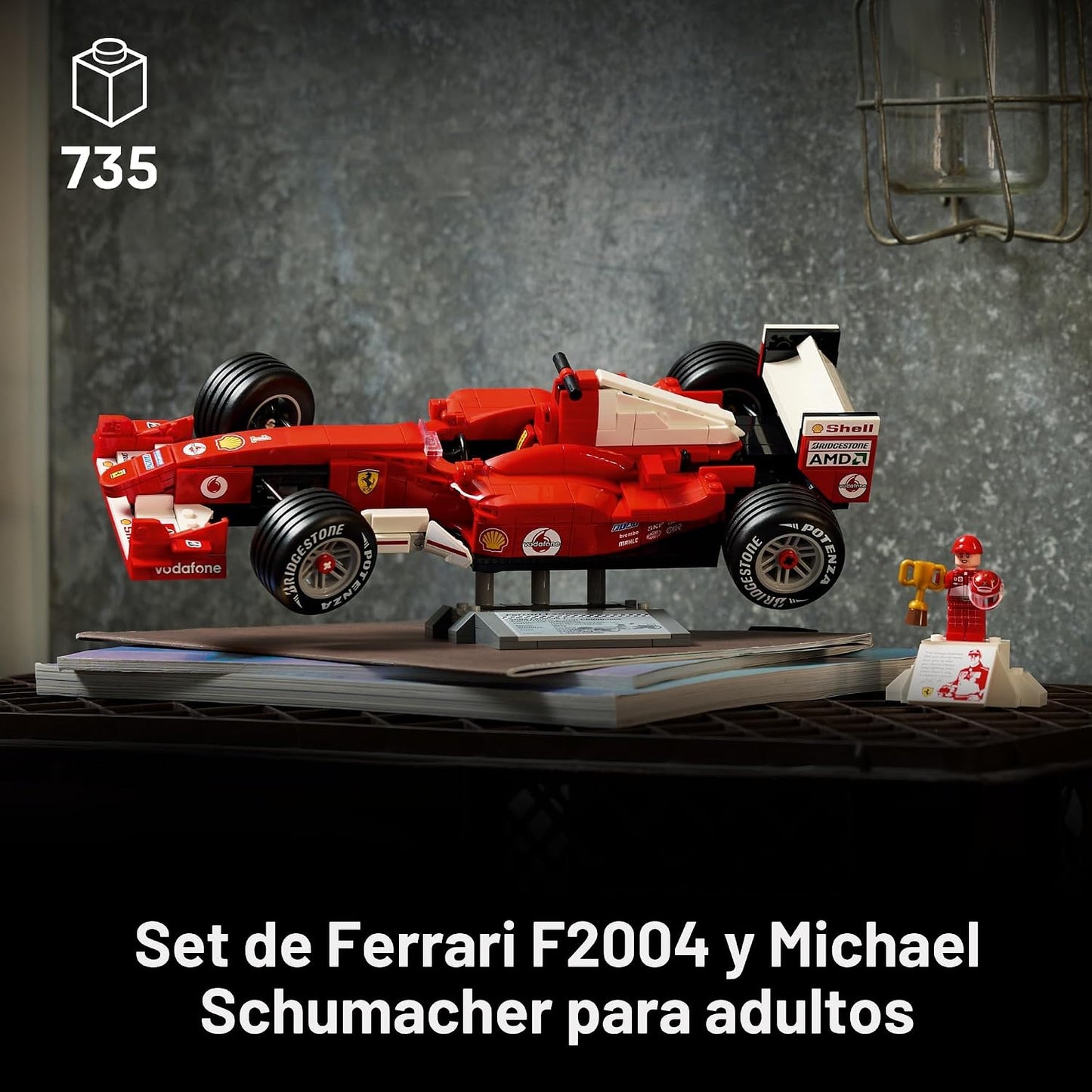 LEGO Icons Ferrari F2004 &amp; Michael Schumacher - Juego de constr...