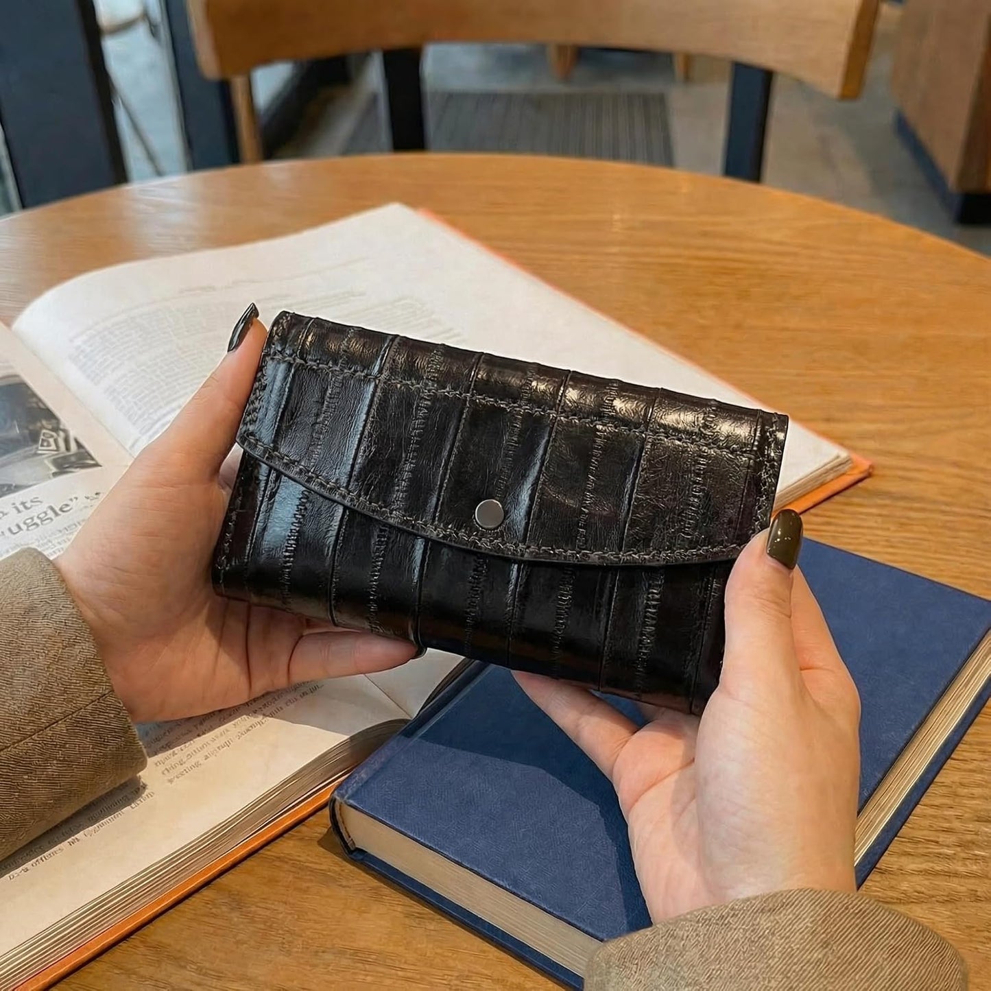 Yoder Leather Company Cartera de embrague de cuero genuino de piel...