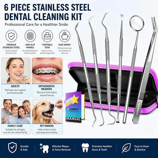 G.CATACC Herramientas dentales, juego de herramientas de higiene pa...
