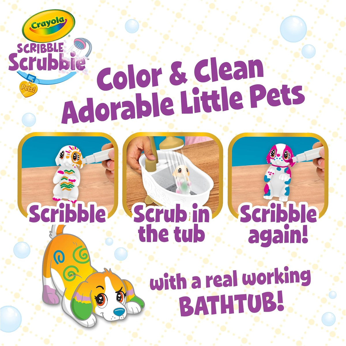 Crayola Scribble Scrubbie Pets - Juego de bañera (2.0, regalo para...