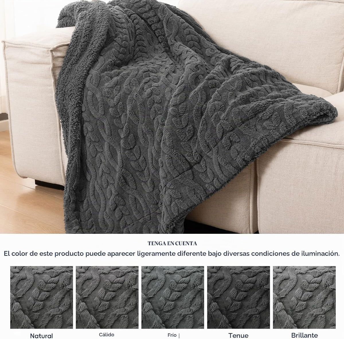 PHF Manta Sherpa Esponjosa Tamaño Queen para Invierno, Cálida y Sua...