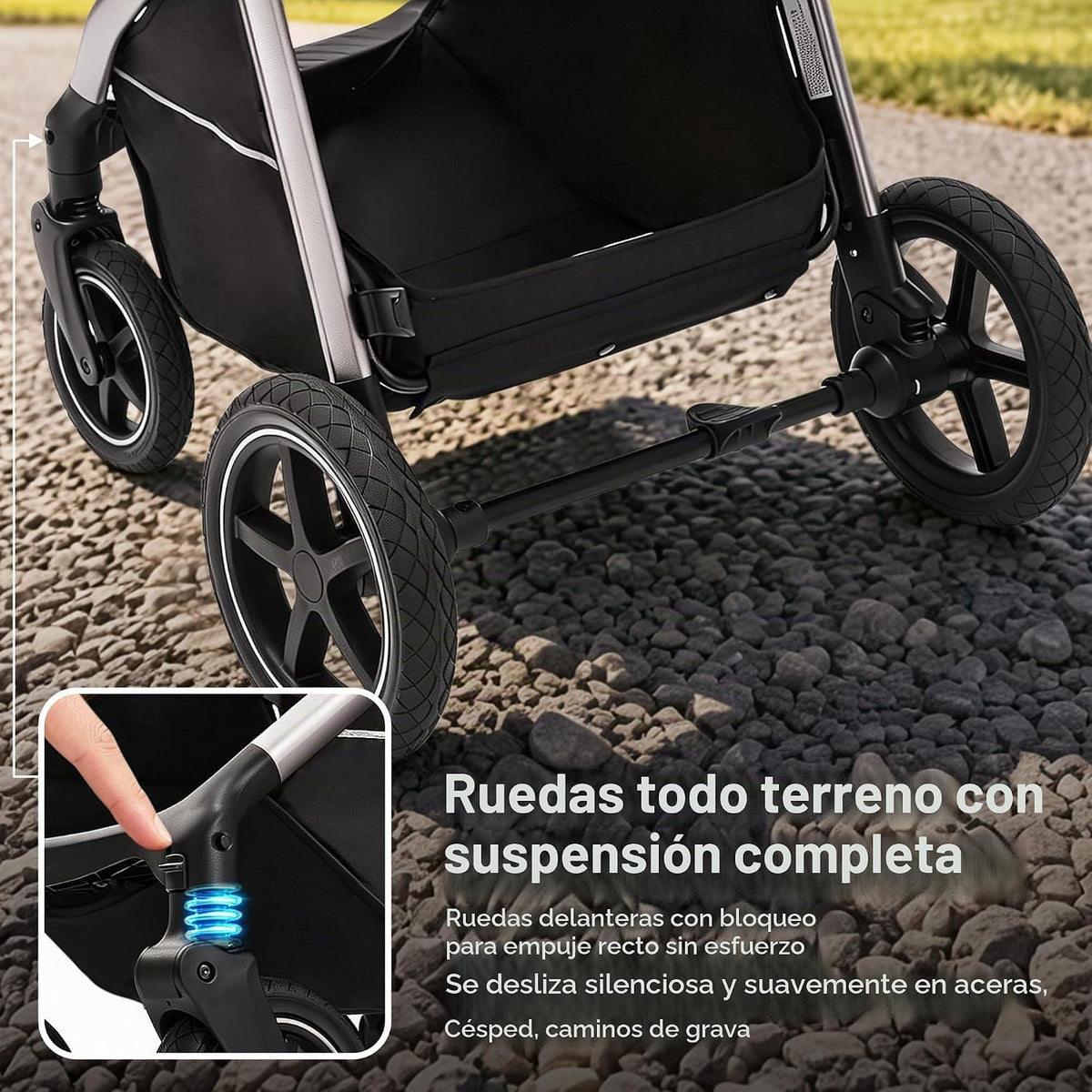 Cochecito de bebé convertible 2 en 1, recién nacido a niño pequeño...