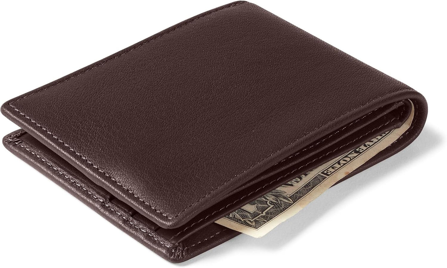 Leatherology Cartera Bifold Delgada para Hombres \u2013 Cartera Del...