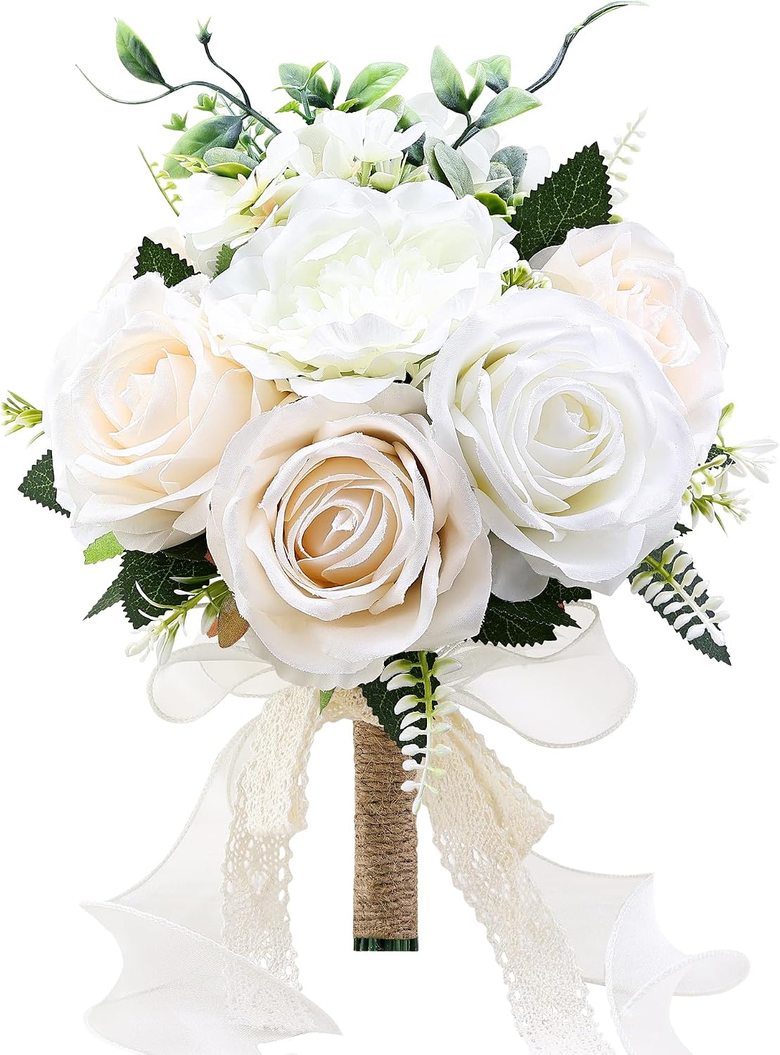 WGBBDG Ramos de boda para novia, dama de honor, ramo de rosas artif...