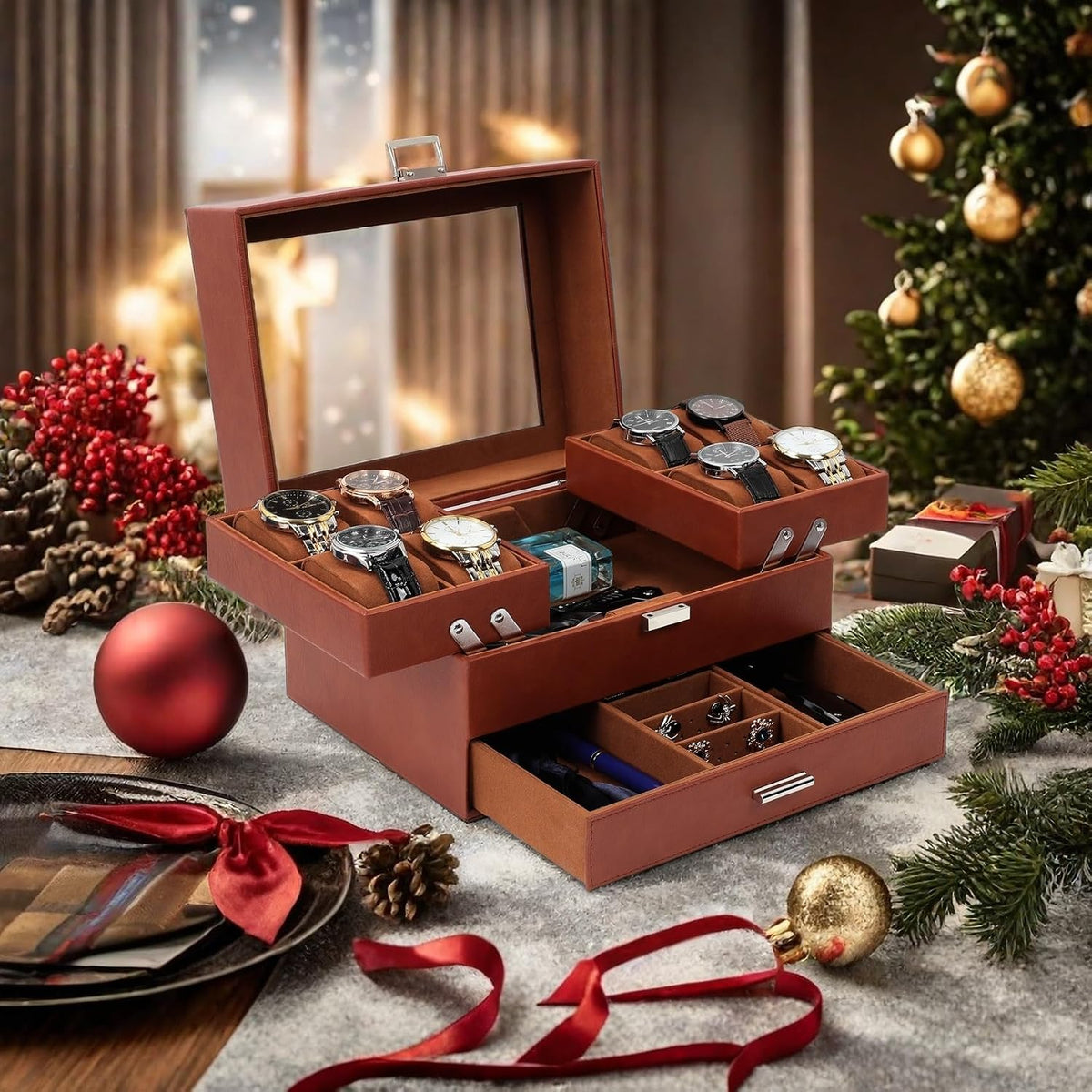 Dajasan Caja de Reloj, Caja de Reloj para Hombres, Caja de Exhibici...